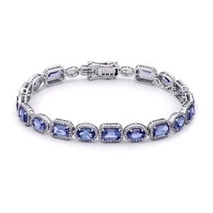 Bratara GALA:  aur alb de 18k / tanzanit / diamante