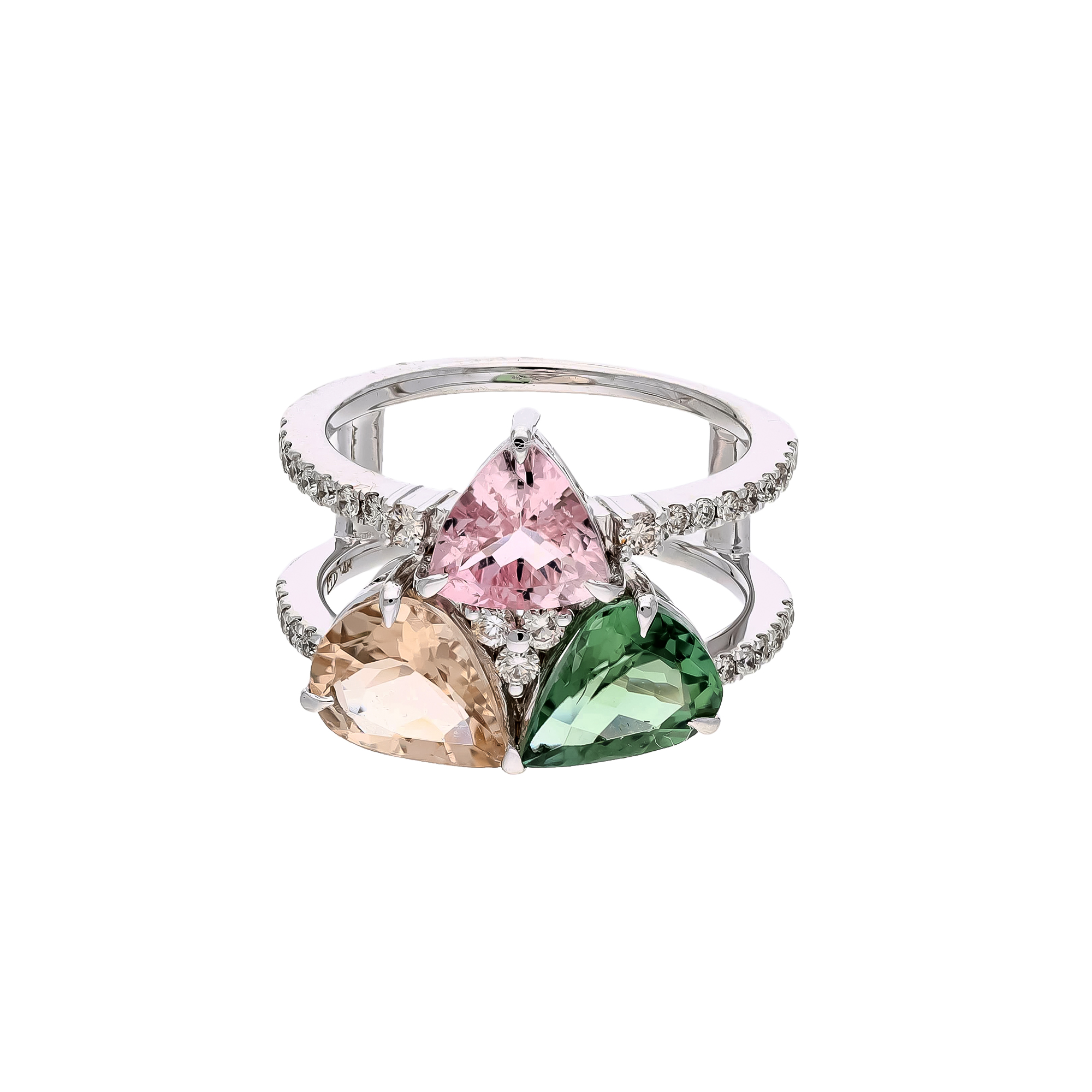 Inel TIMELESS din aur alb de 18k cu turmalina (3.95 ct.) si diamante