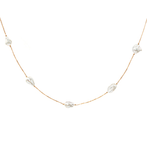 Colier PERLA din aur galben de 18k cu perle baroc