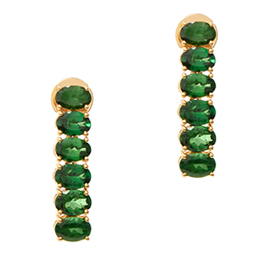 Cercei GALA din aur galben de 18k cu tsavorit ( 5.75 ct.)