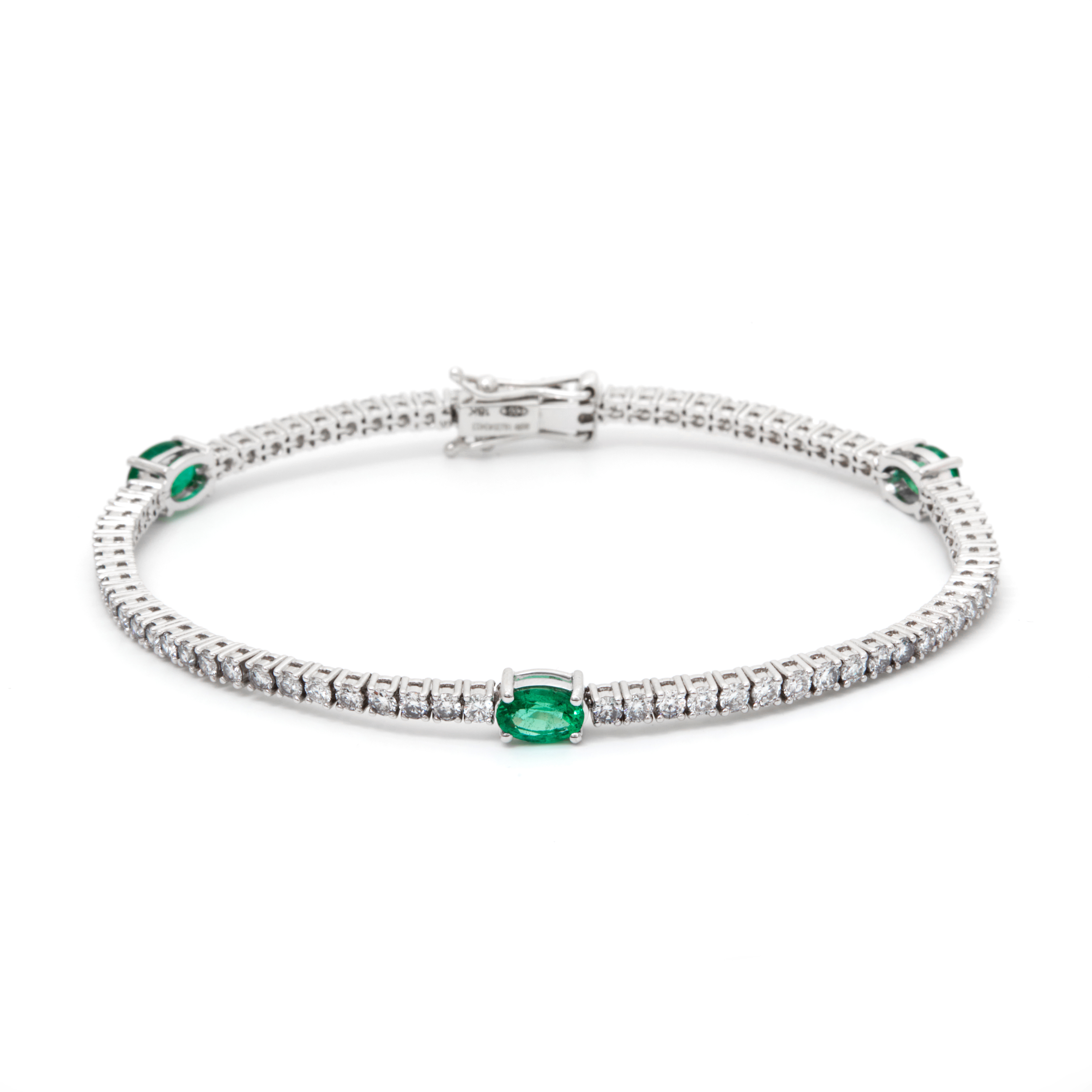 Bratara aur alb 18k, smaralde 0.91 ct.si diamante 2.08 ct.