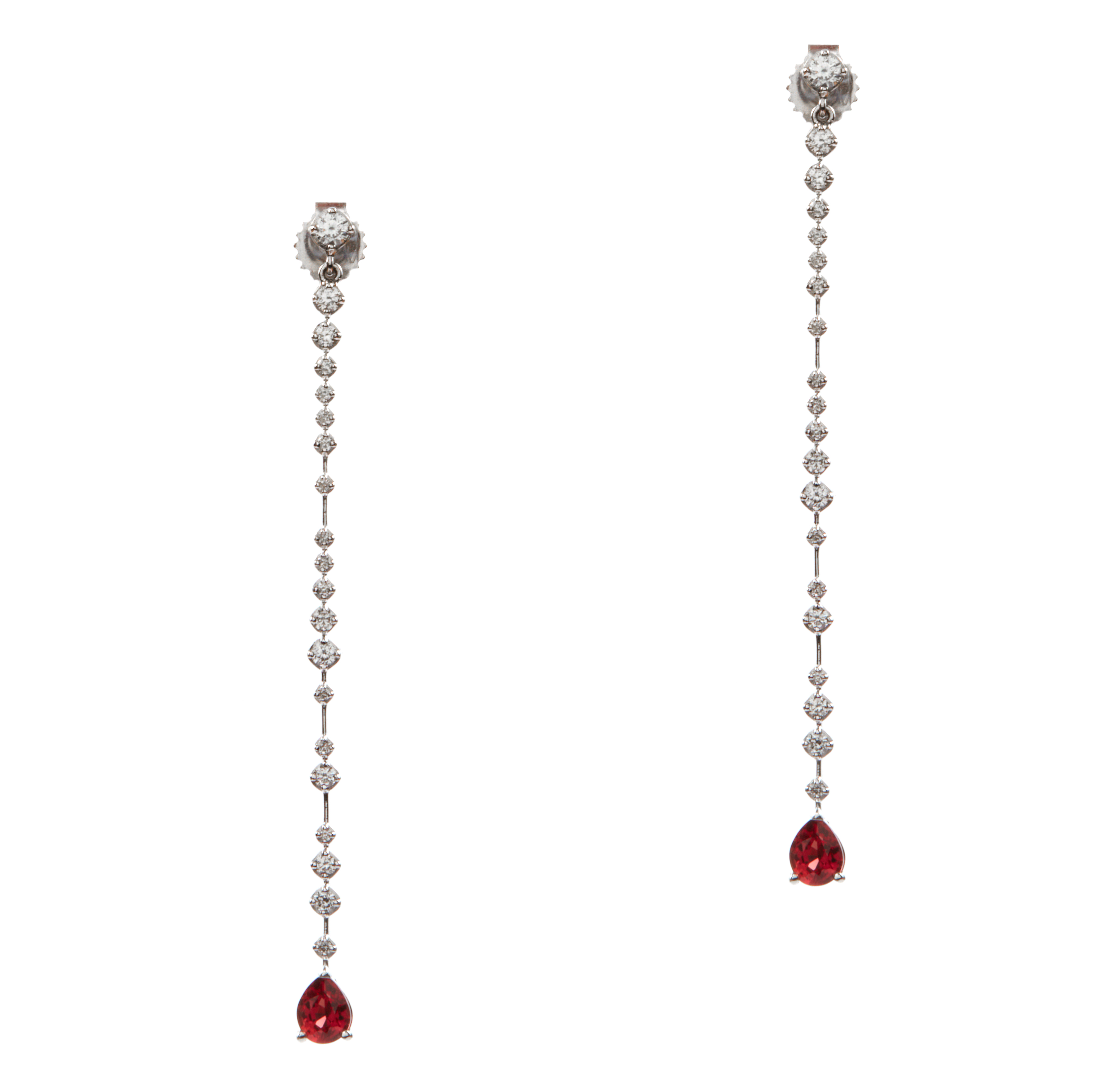 Cercei TIMELESS din aur alb de 18k cu rubin si diamante