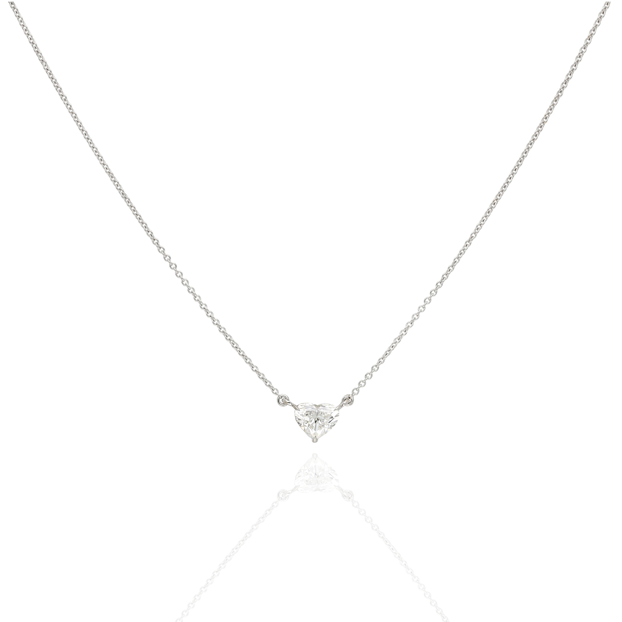 Colier aur alb 18k cu diamant 1.01 ct.