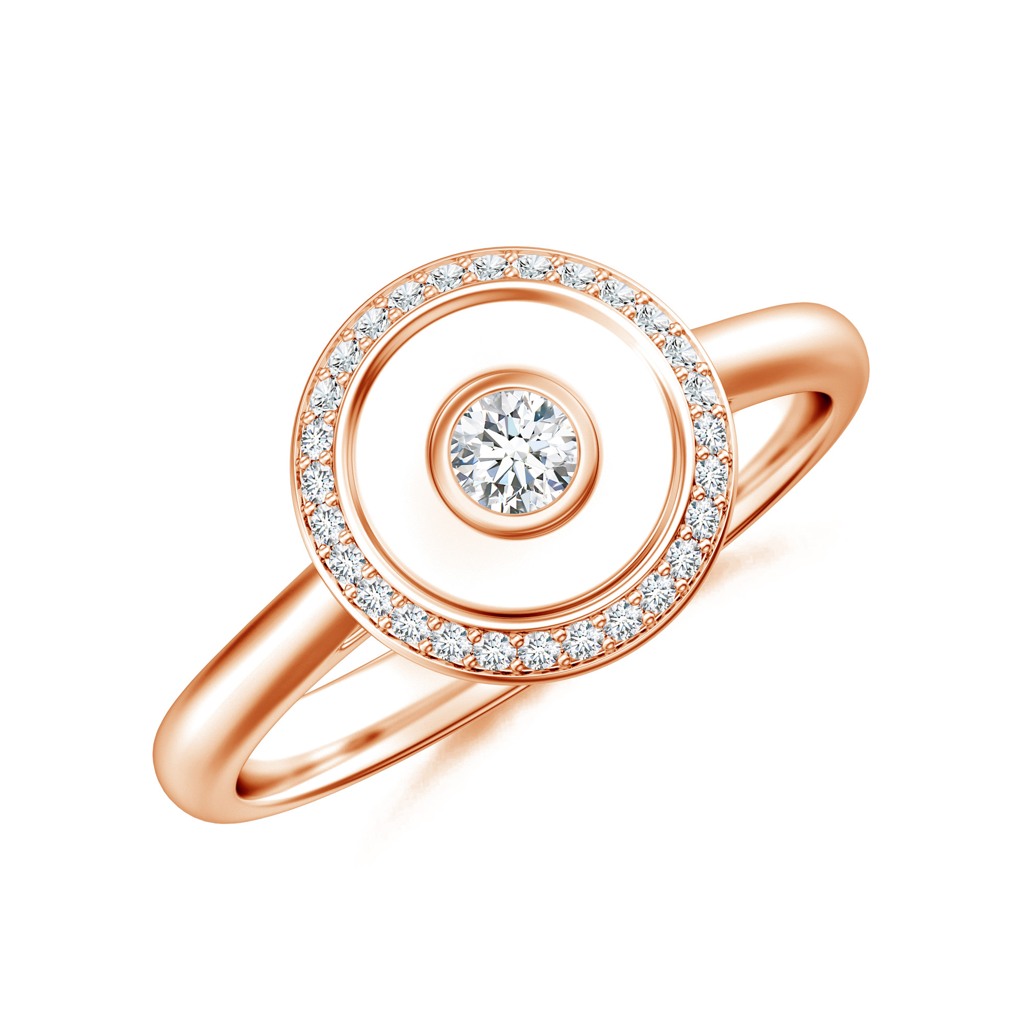 Inel DIAMONDS din aur roz de 18k cu diamante