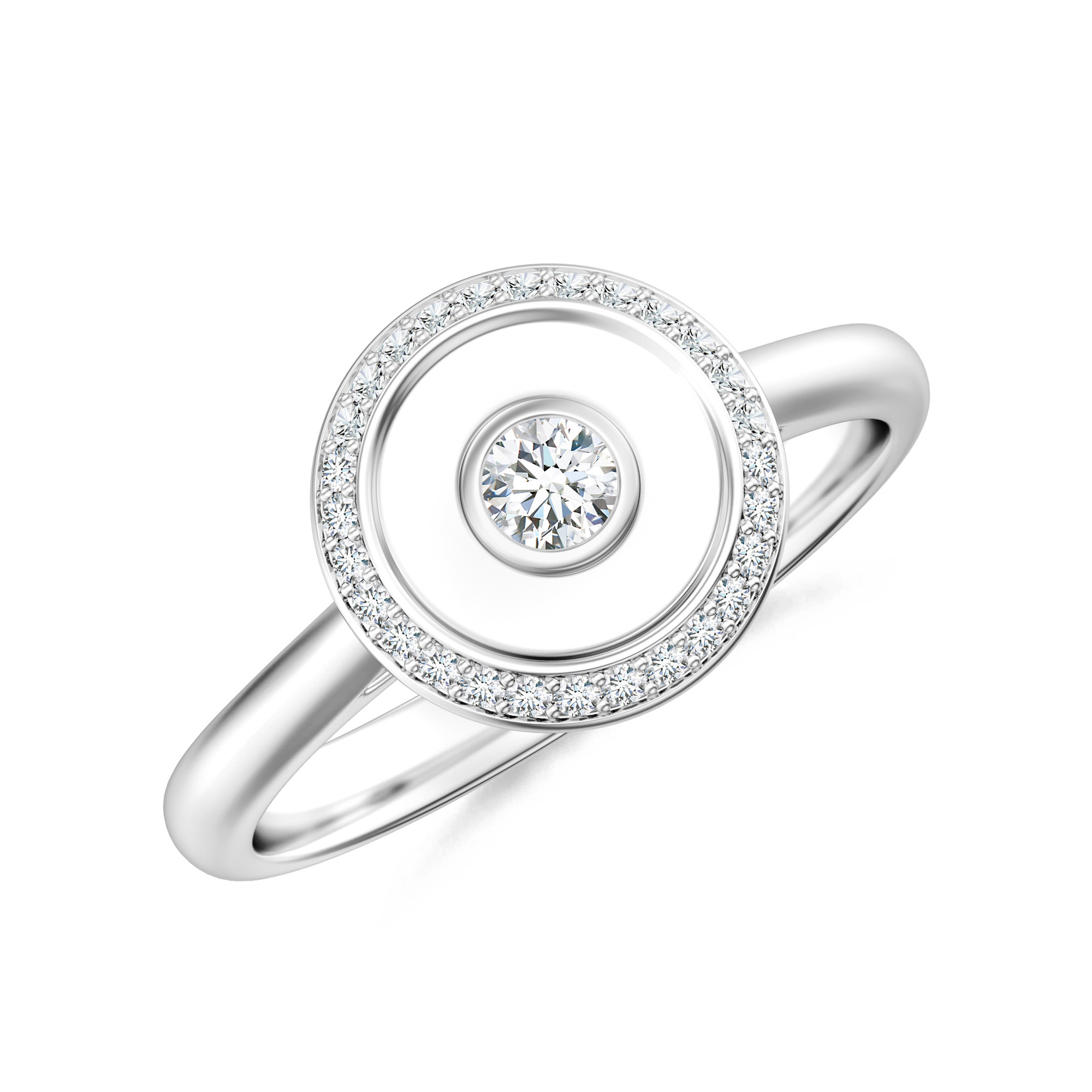 Inel DIAMONDS din aur alb de 18k cu diamante