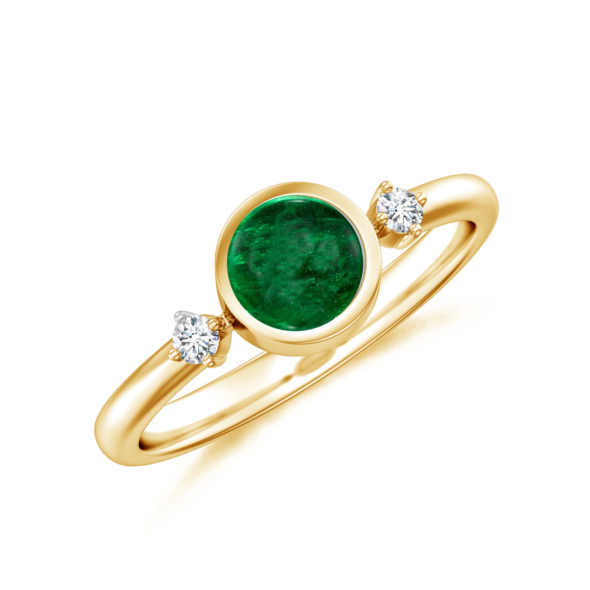 Inel TIRLI din aur galben de 18k cu tsavorit si diamante