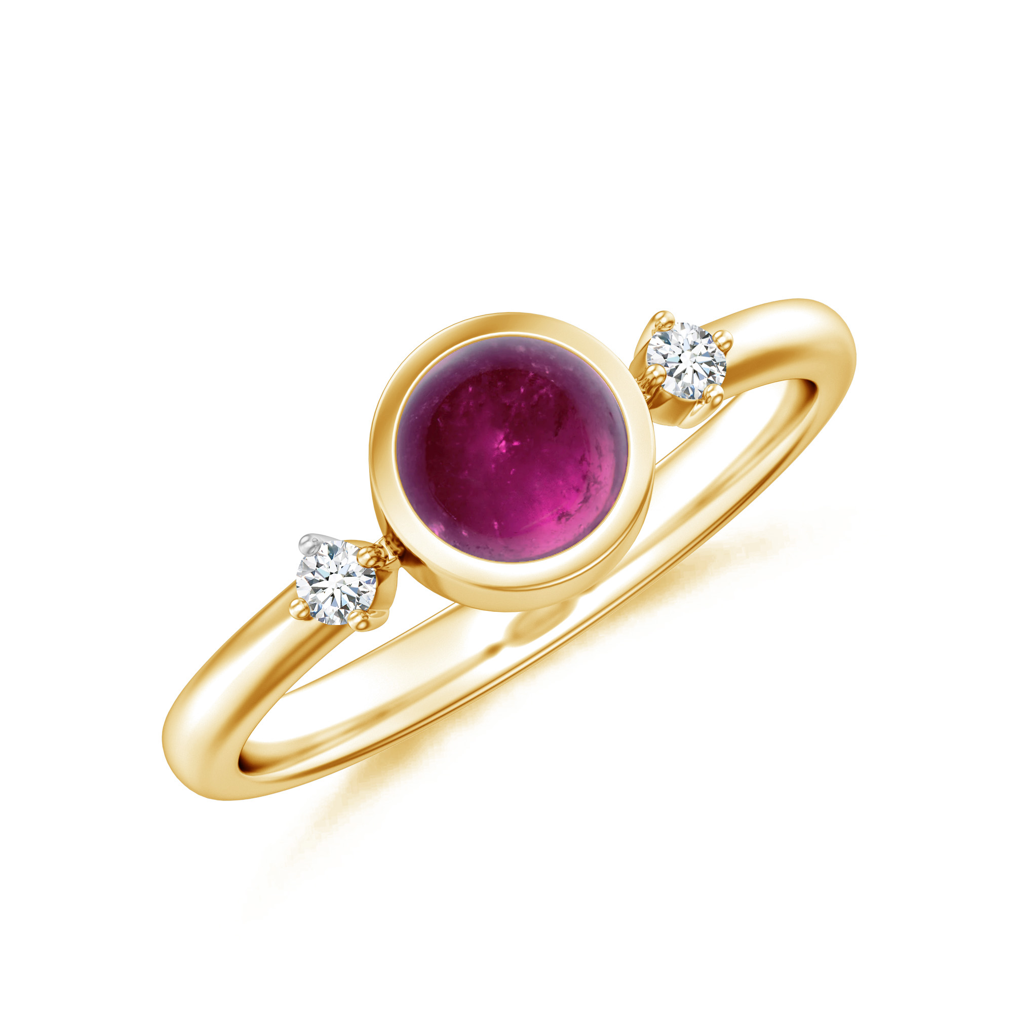 Inel TIRLI din aur galben de 18k cu turmalina si diamante