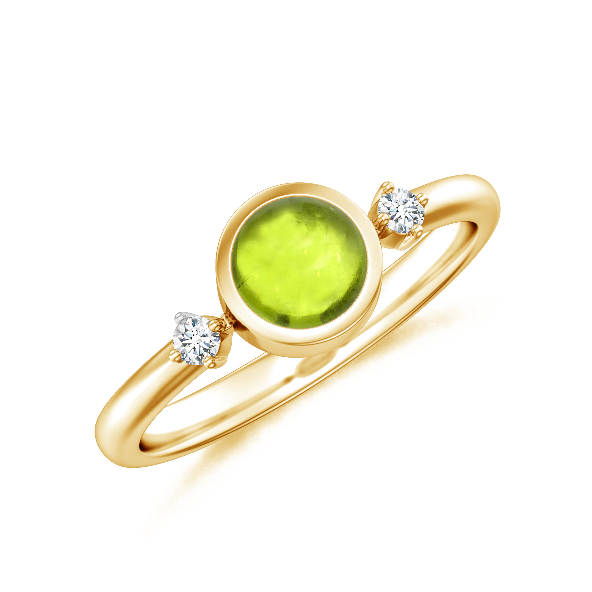 Inel TIRLI din aur galben de 18k cu peridot si diamante