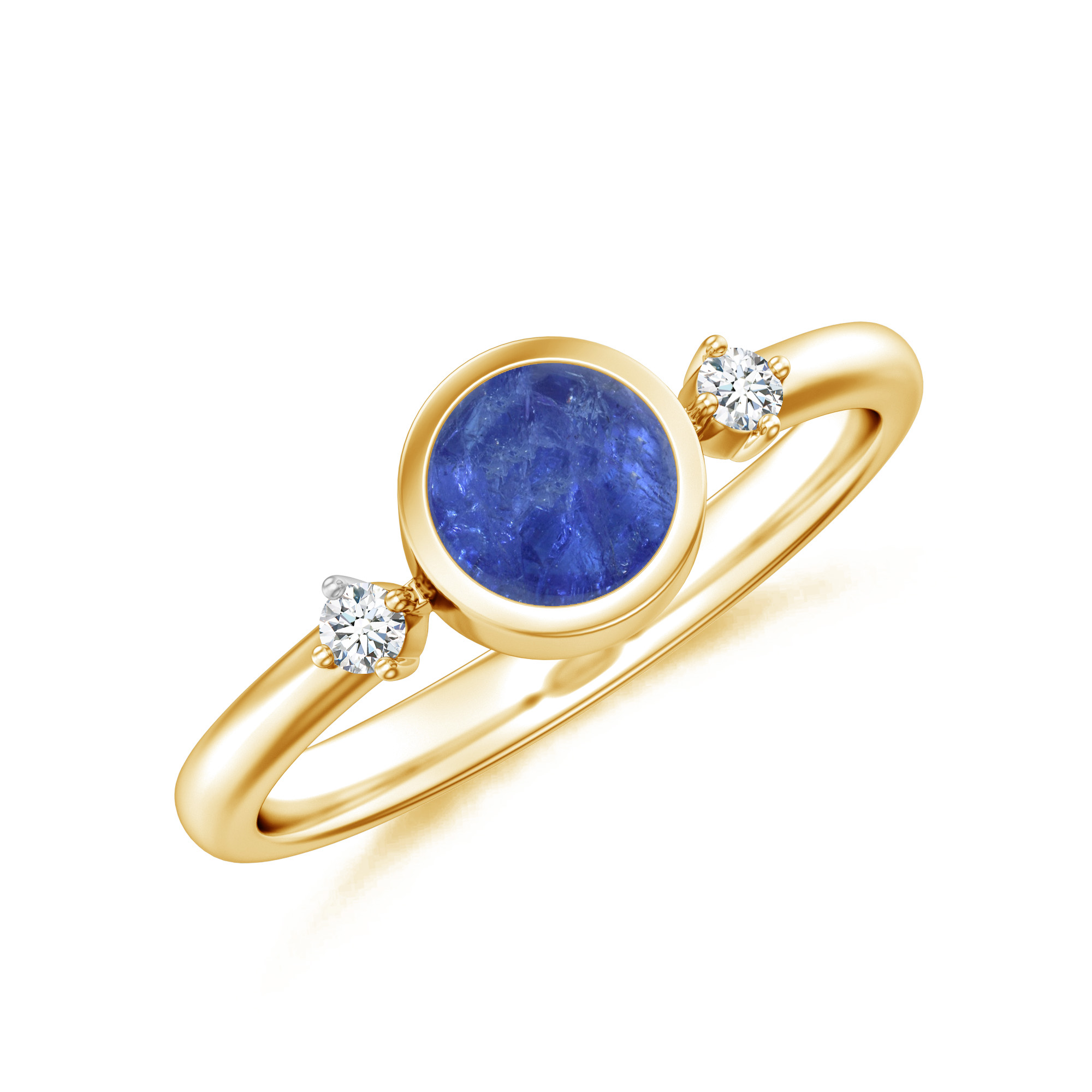 Inel TIRLI din aur galben de 18k cu tanzanit si diamante