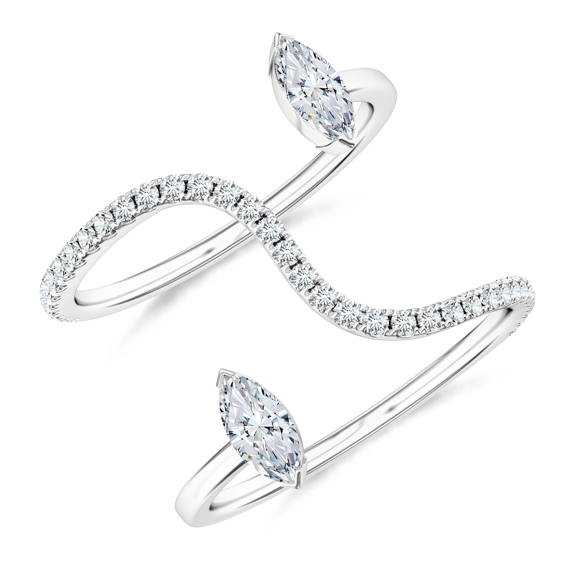 Inel DIAMONDS din aur alb de 18k cu diamante