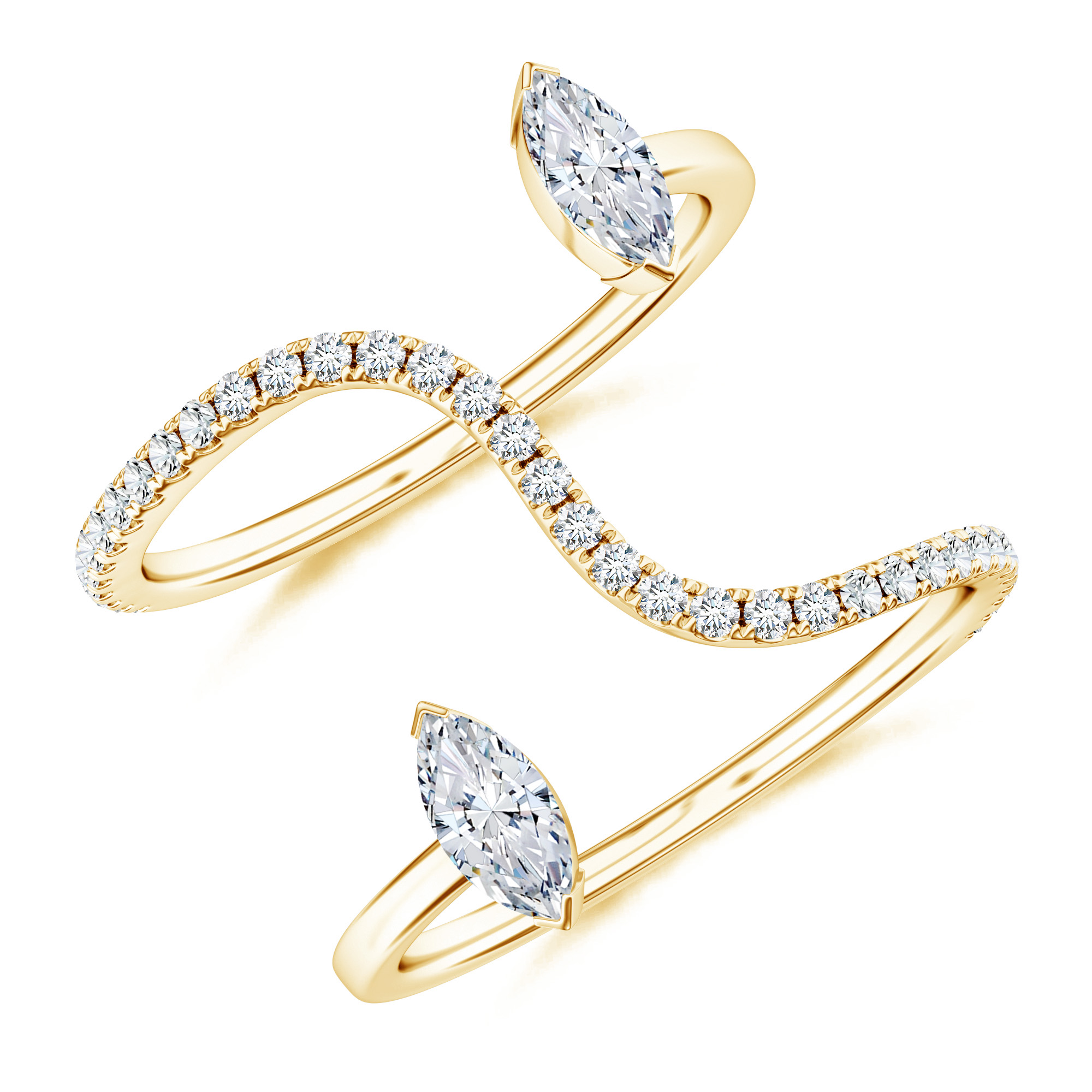 Inel DIAMONDS din aur galben de 18k cu diamante