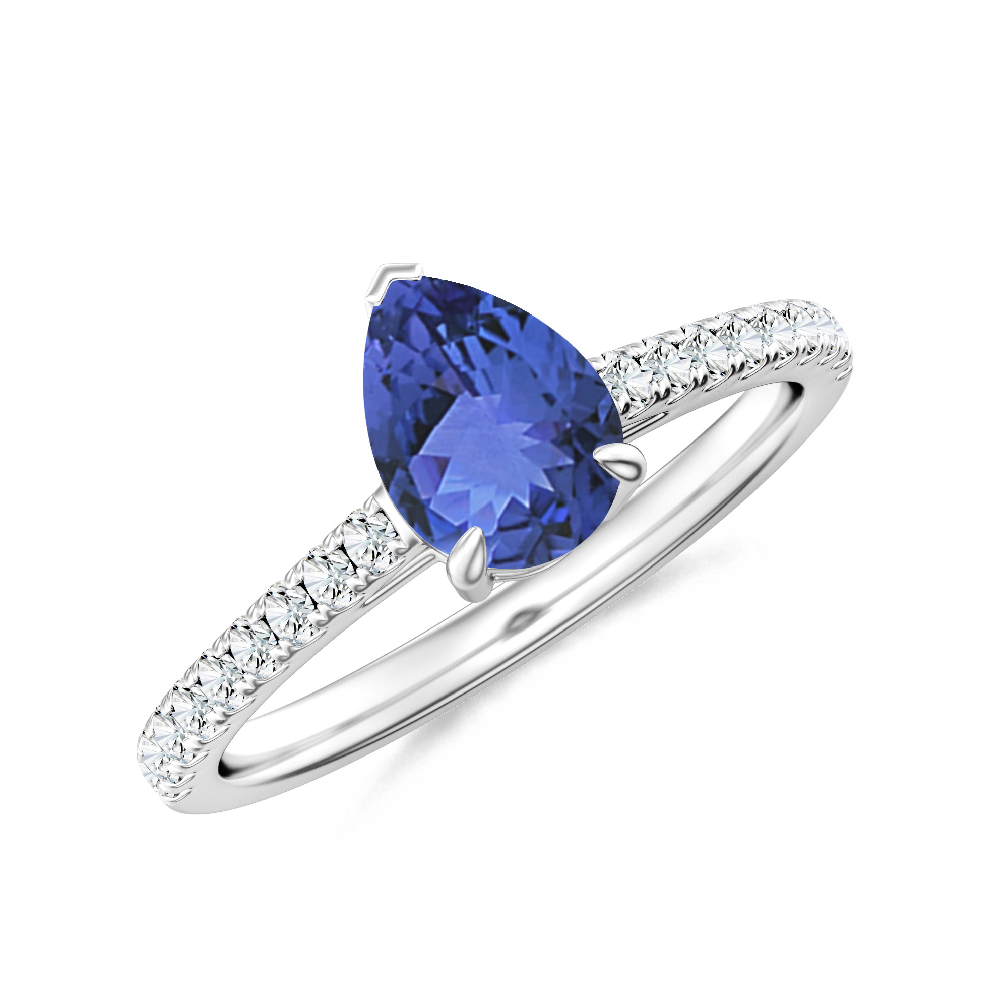 Inel LINEA din aur alb de 18k cu tanzanit si diamante