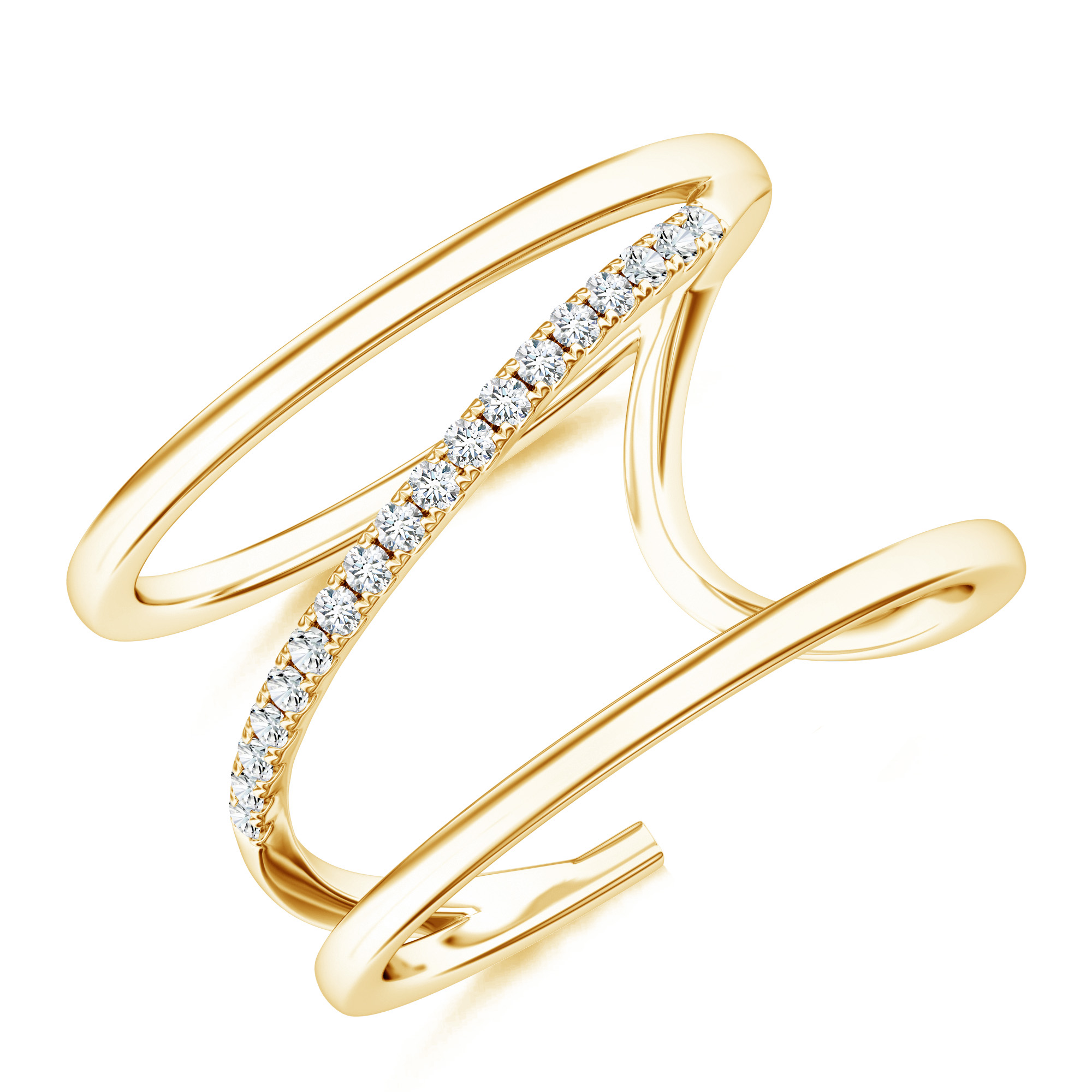 Inel DIAMONDS din aur galben de 18k cu diamante
