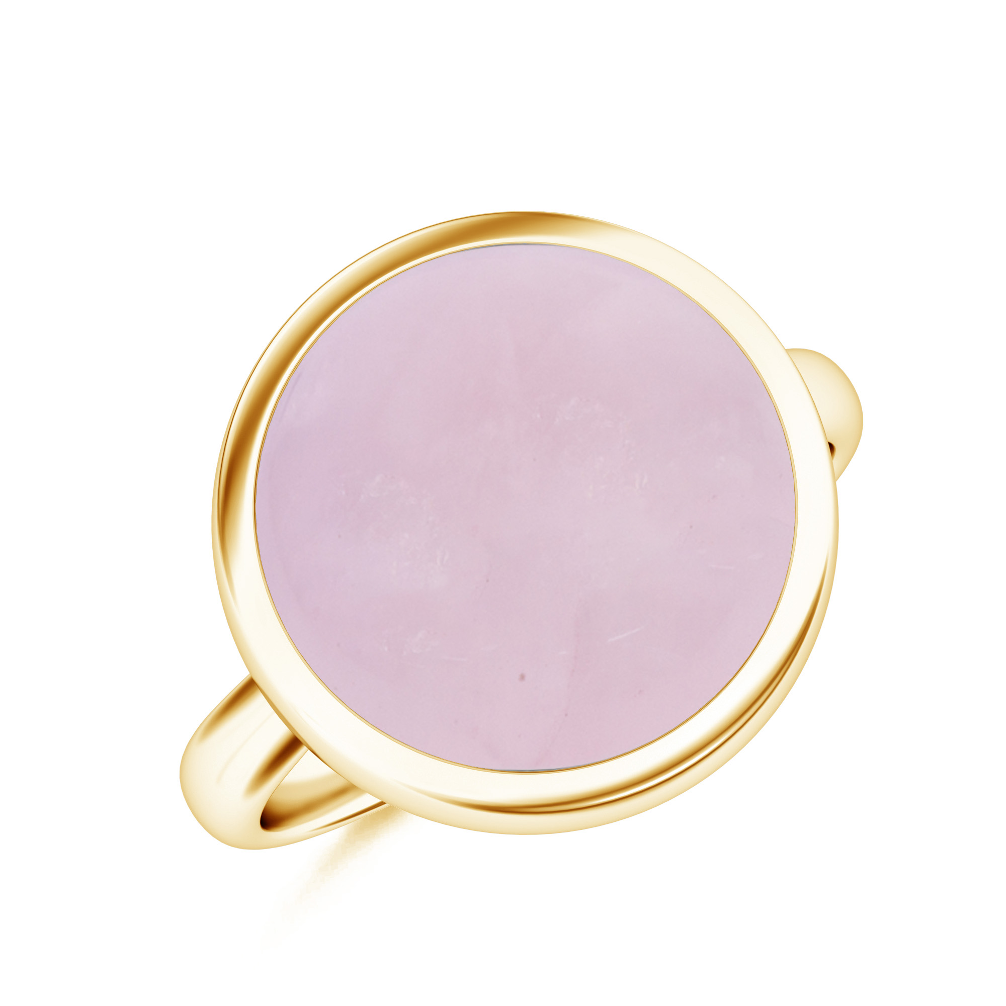 Inel LUCE din aur galben de 18k si cuart roz