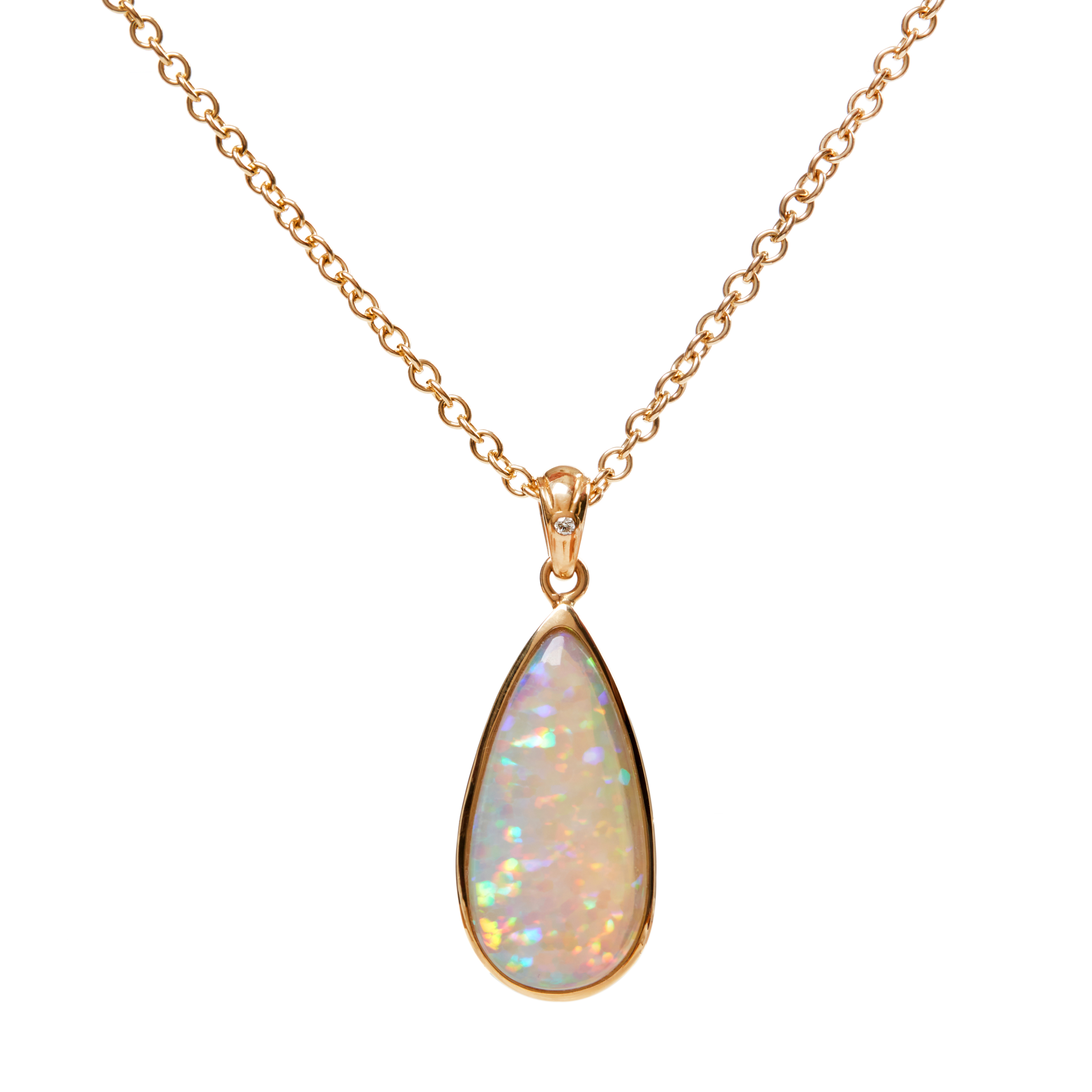 PPandantiv VESTA din aur galben de 18k cu opal si diamant