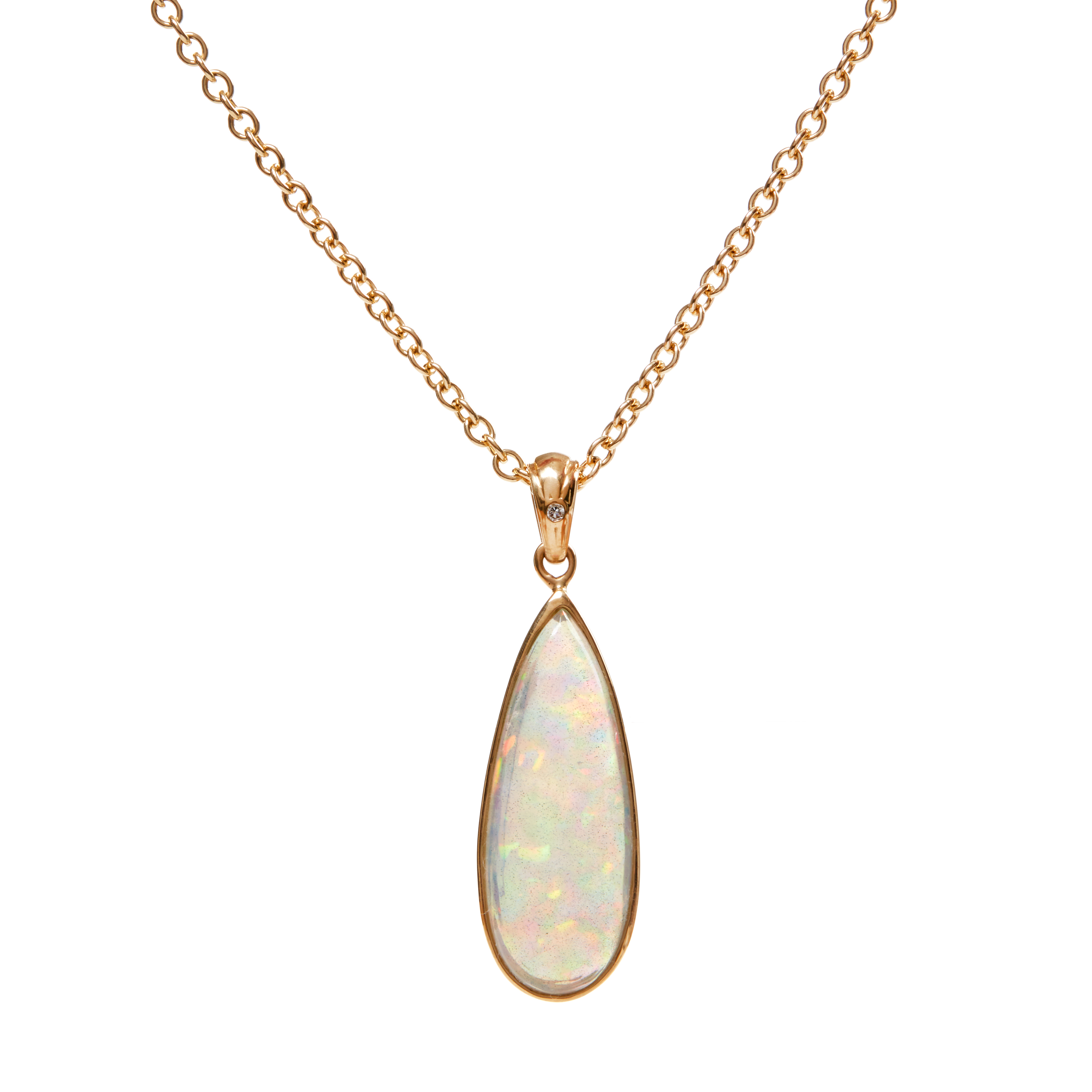 Pandantiv VESTA din aur galben de 18k cu opal si diamant