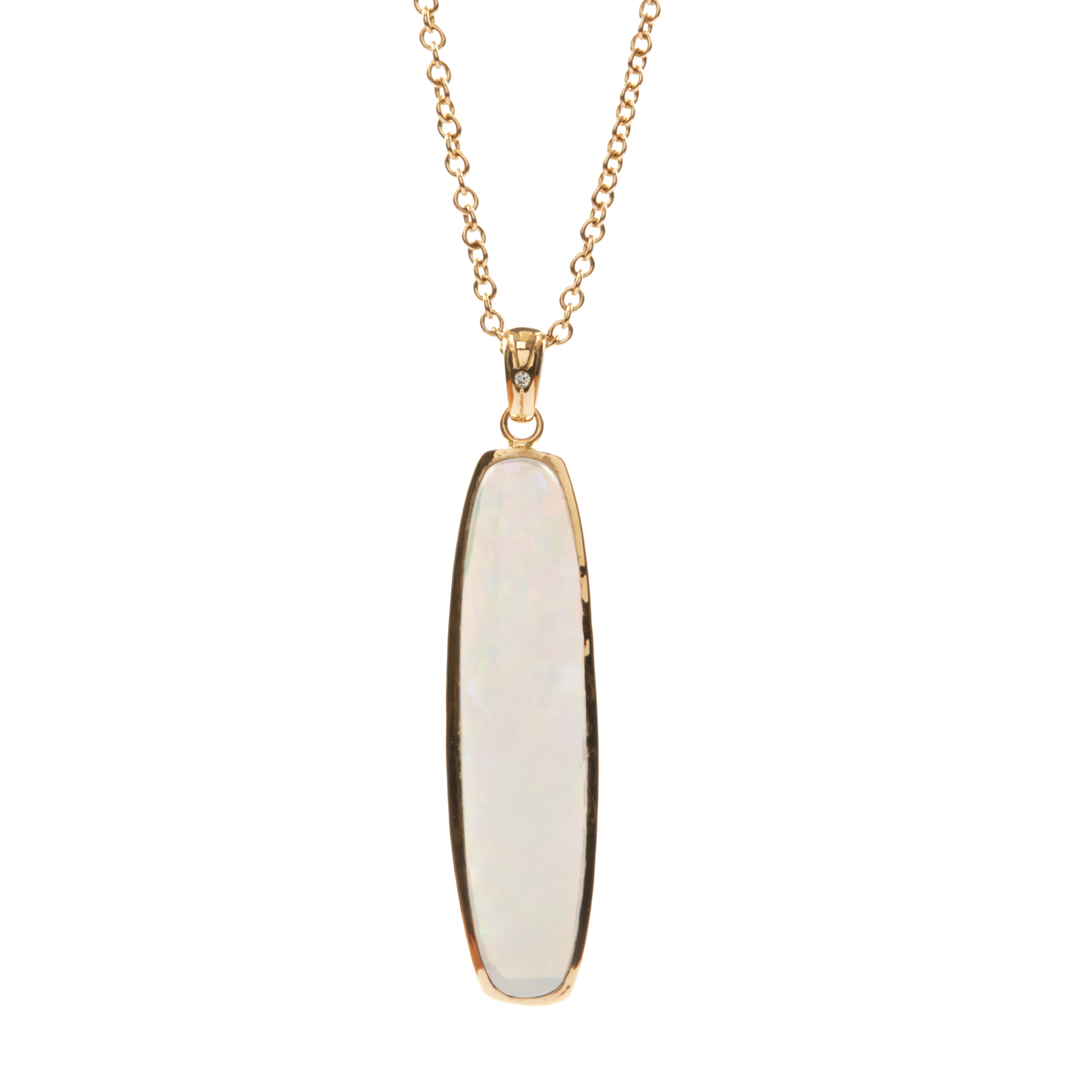 Pandantiv VESTA din aur galben de 18k cu opal si diamant