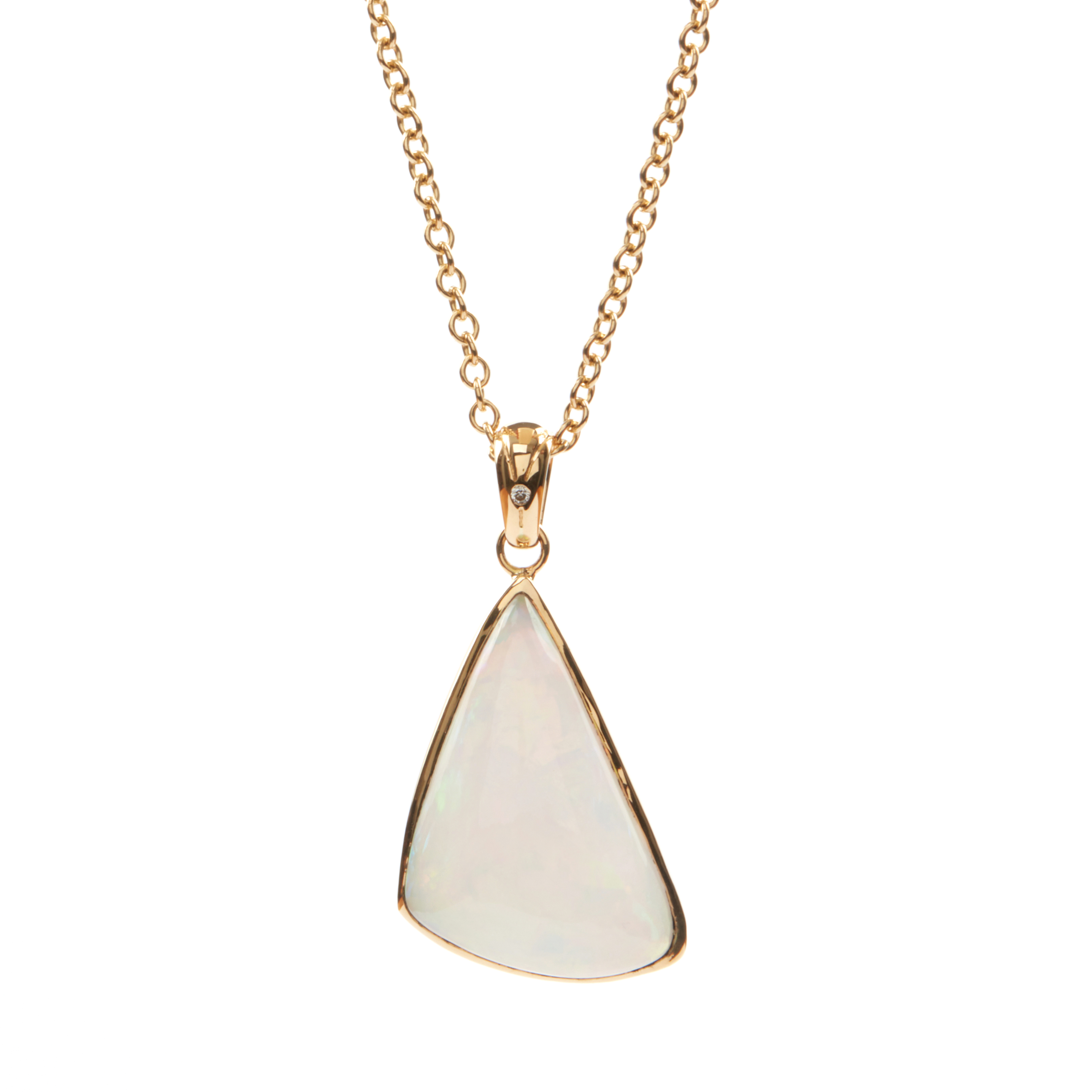Pandantiv VESTA din aur galben de 18k cu opal si diamante