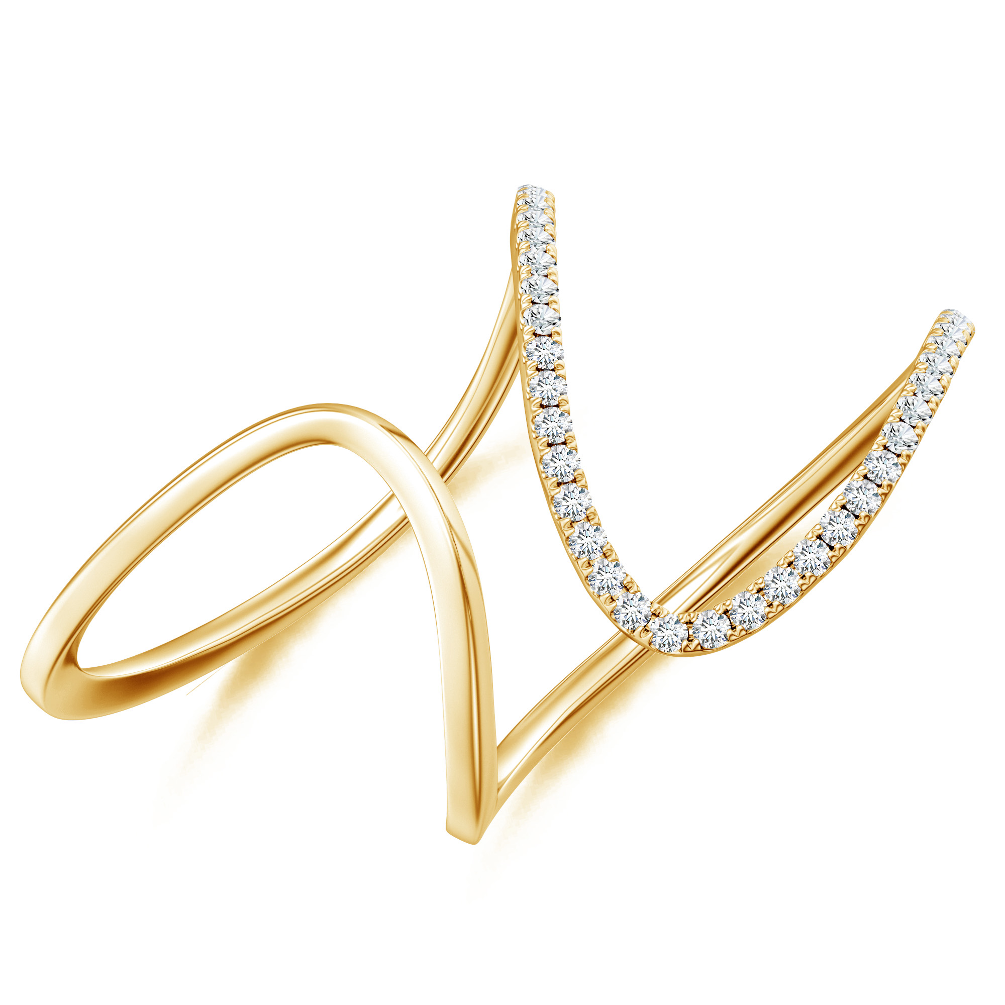 Inel DIAMONDS din aur galben de 18k cu diamante