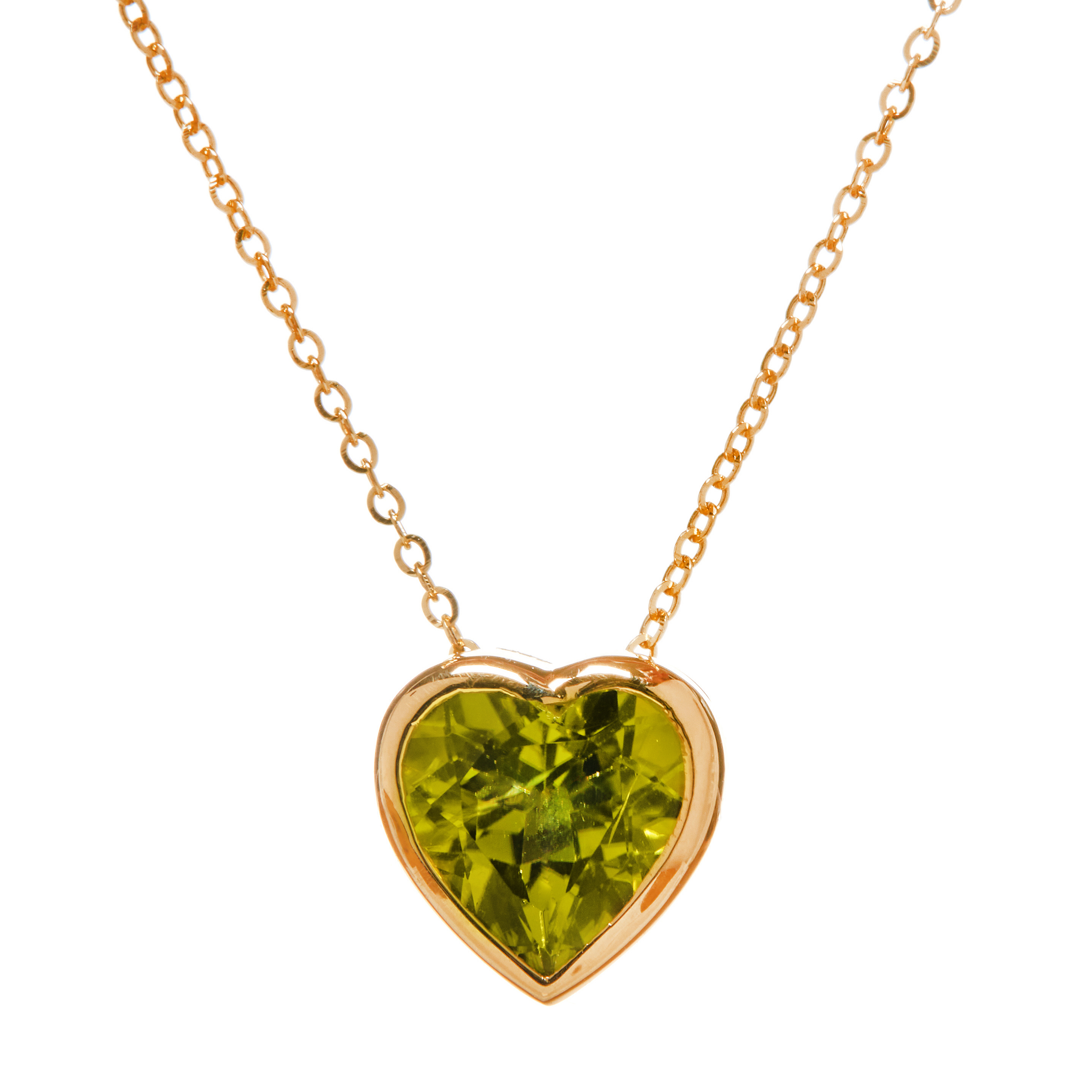 Pandantiv ADORA din aur galben de 18k cu peridot
