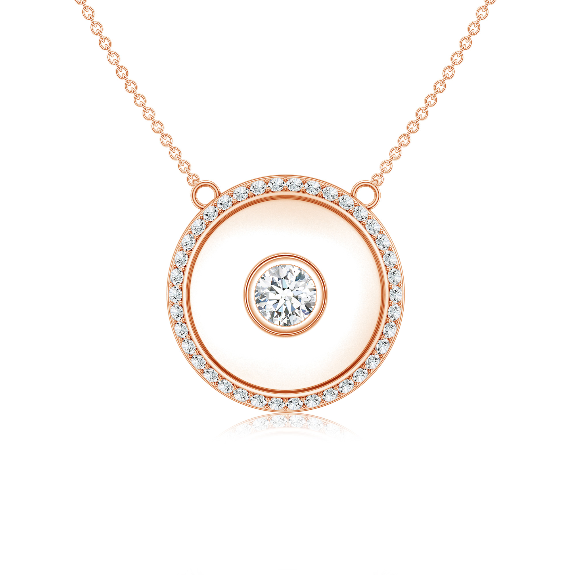Colier DIAMONDS in aur roz de 18k cu diamante