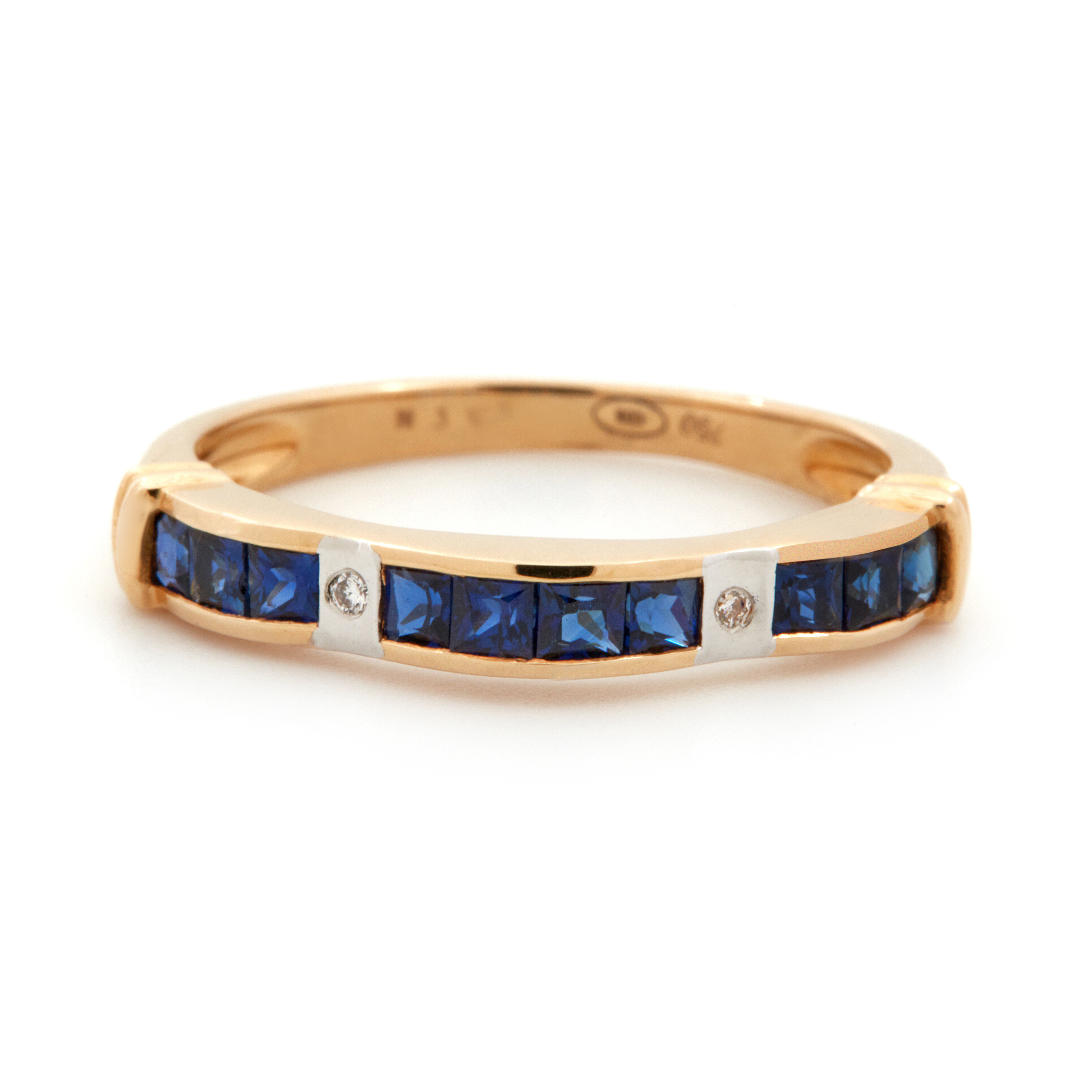 Inel GEMMA din aur galben de 18k cu safire si diamante