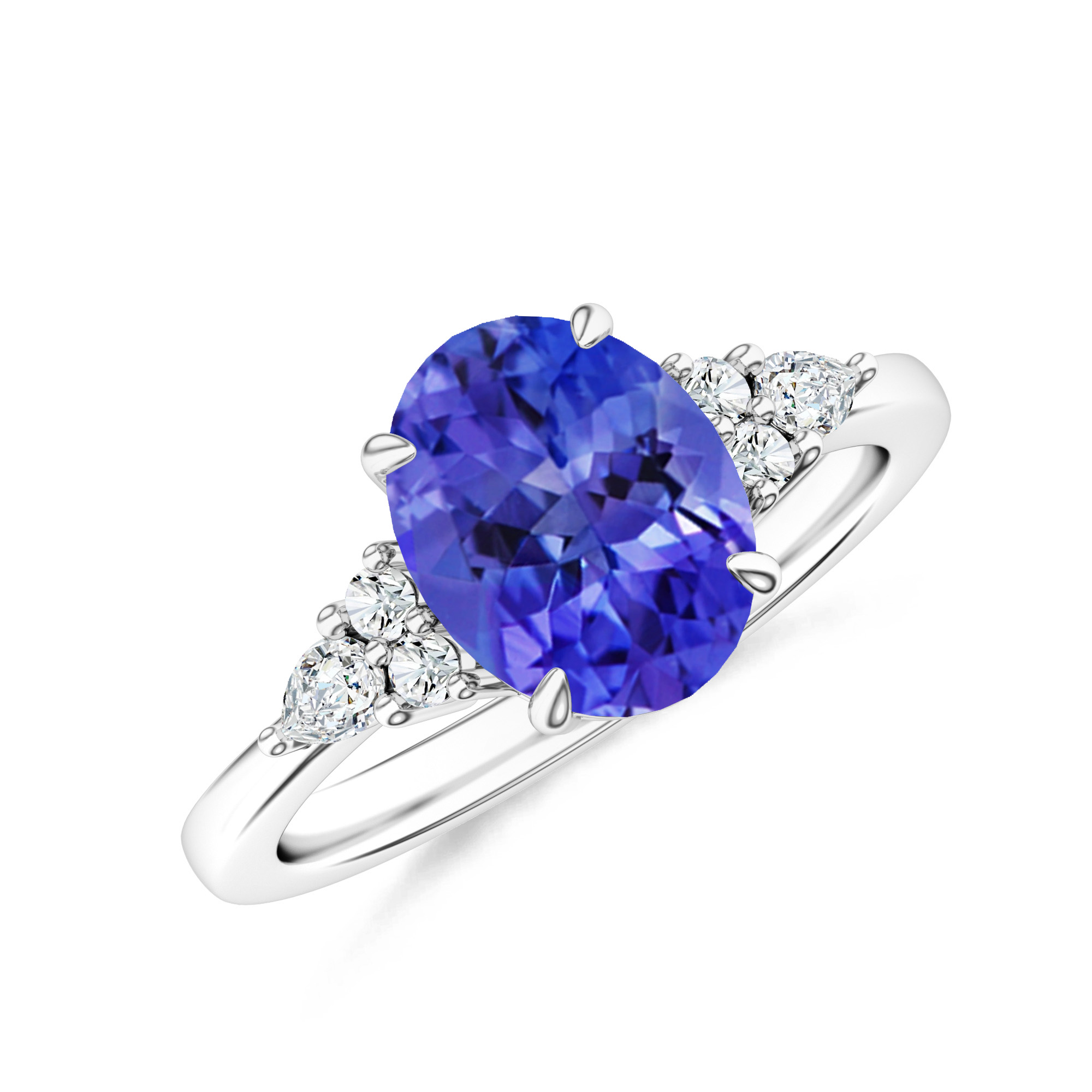 Inel TIMELESS din aur alb de 18k cu tanzanit si diamante
