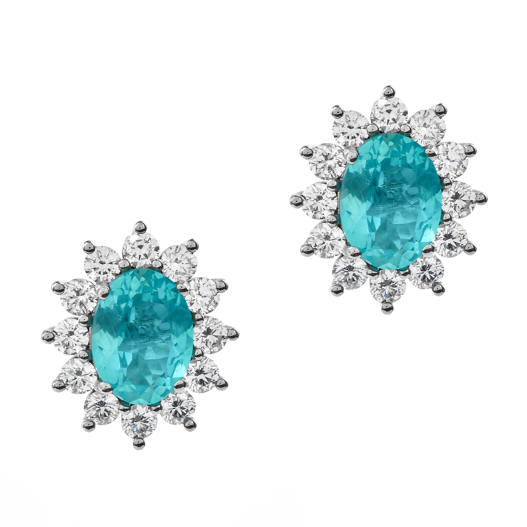 Cercei TIMELESS: aur alb de 18k cu apatit si diamante