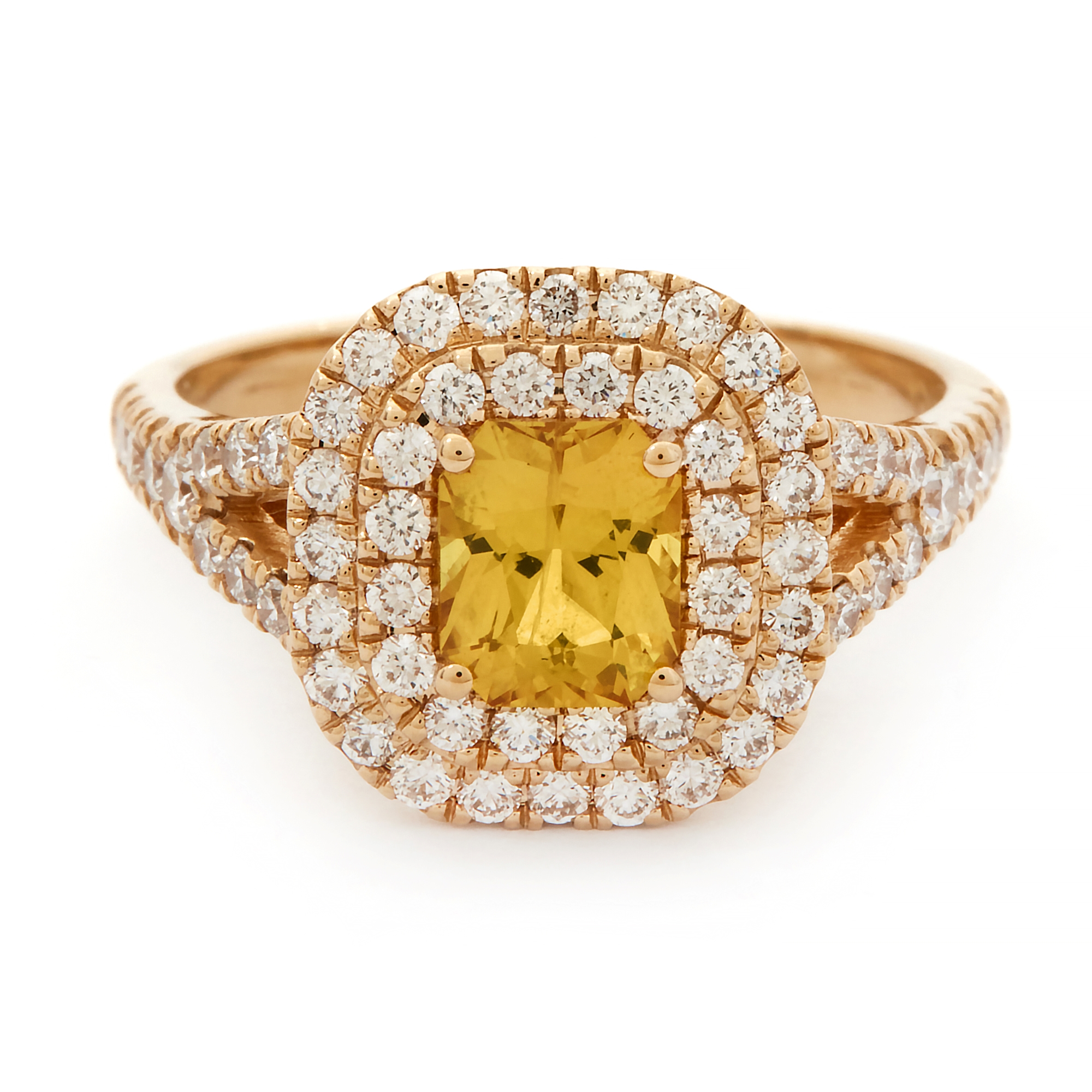 Inel TIMELESS din aur galben de 18k cu safir galben (1.01 ct.)