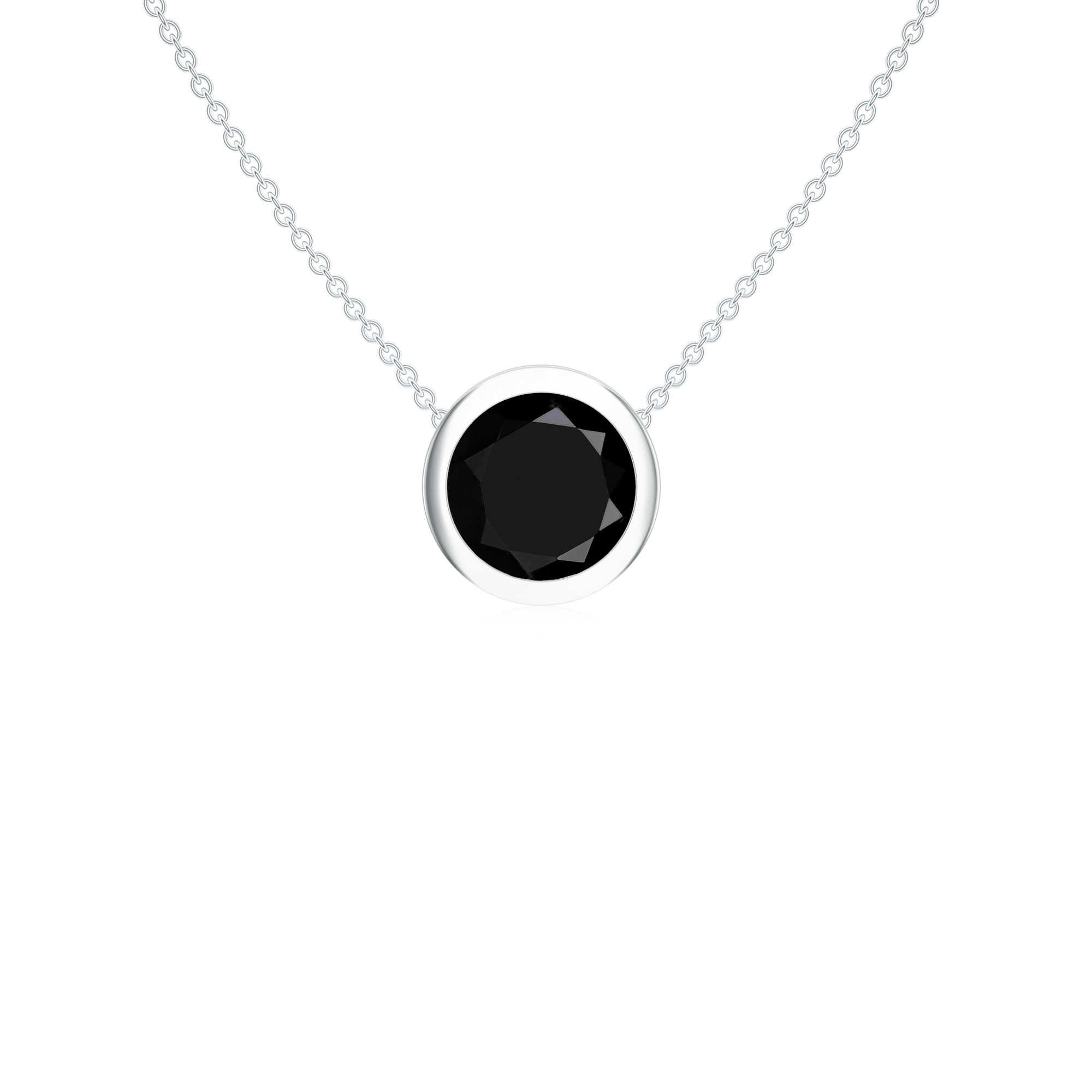Colier DIAMONDS din aur alb de 18k cu diamant negru