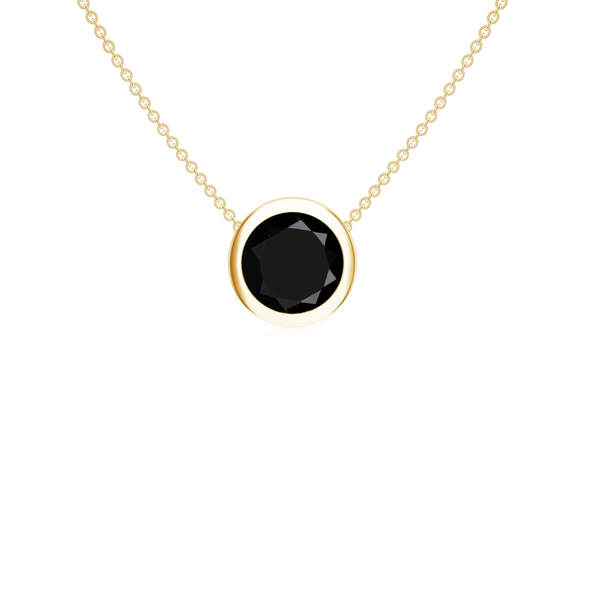 Colier DIAMONDS din aur galben de 18k cu diamant negru