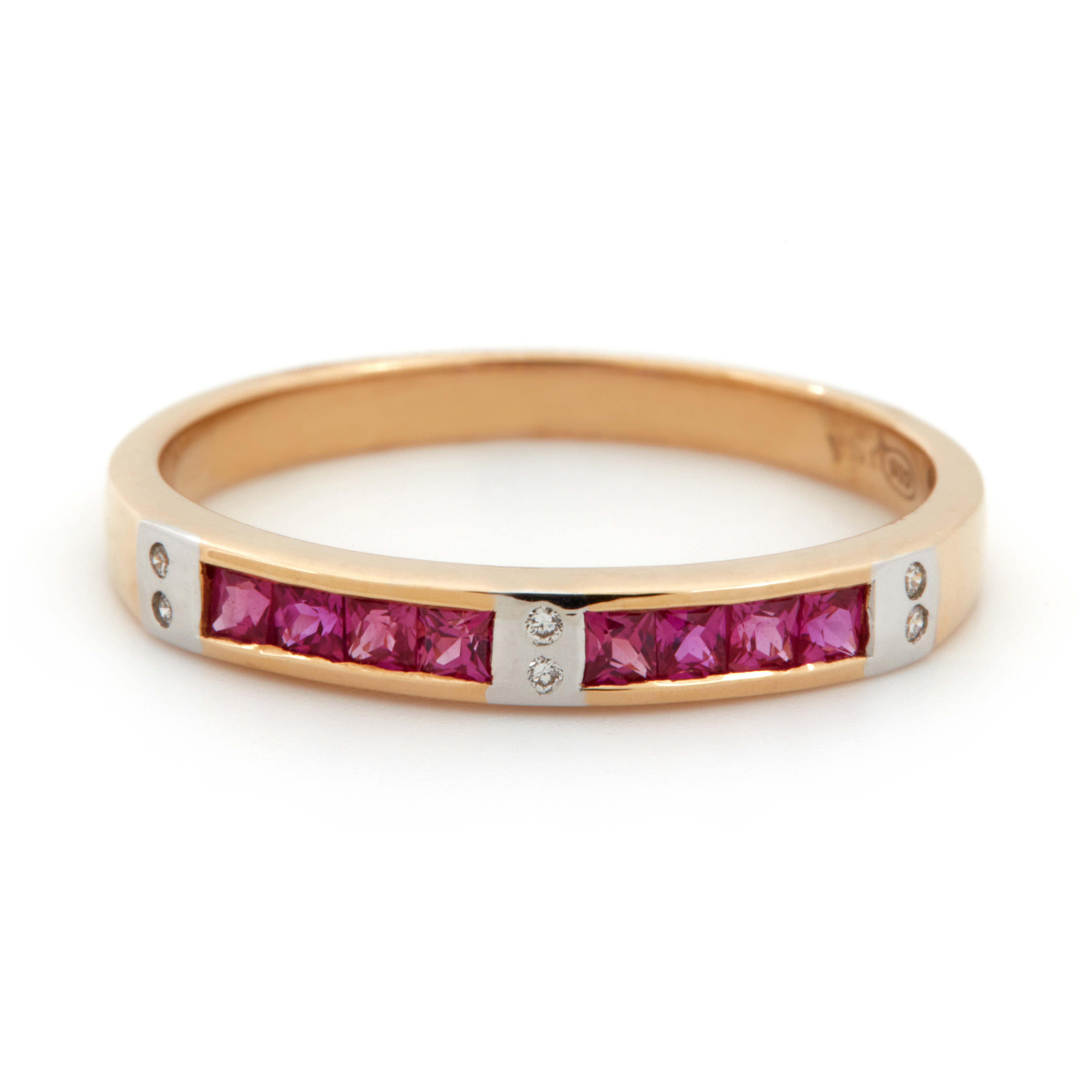 Inel GEMMA din aur galben de 18k cu rubin si diamante