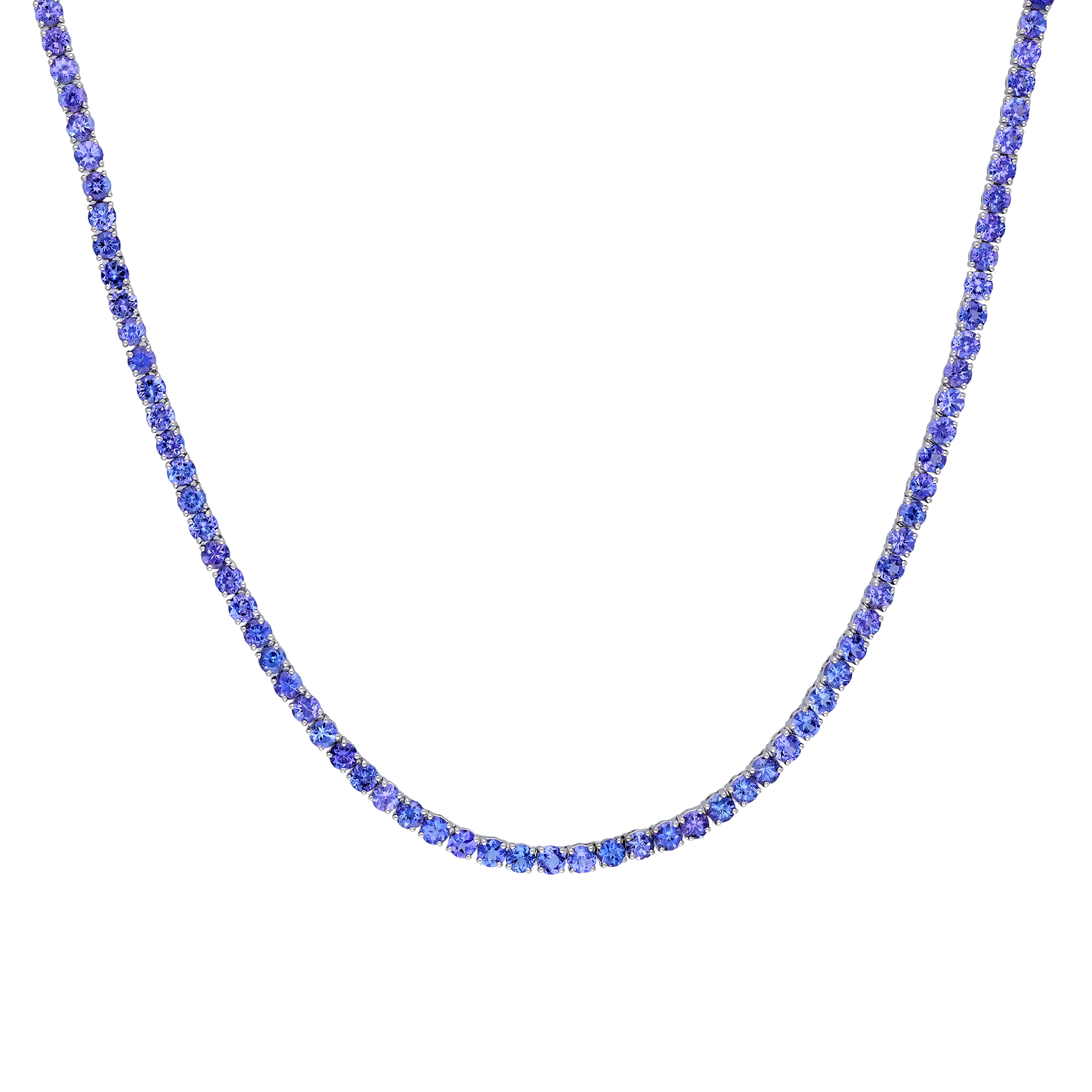 Colier tennis GEMMA din aur alb de 18k / tanzanite (21.64 ct.)