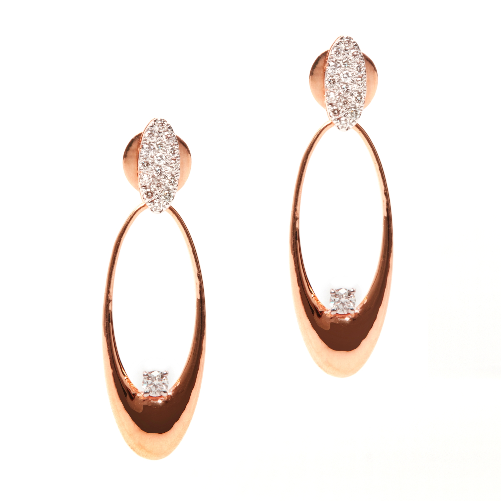Cercei DIAMONDS din aur roz de 18k cu diamante