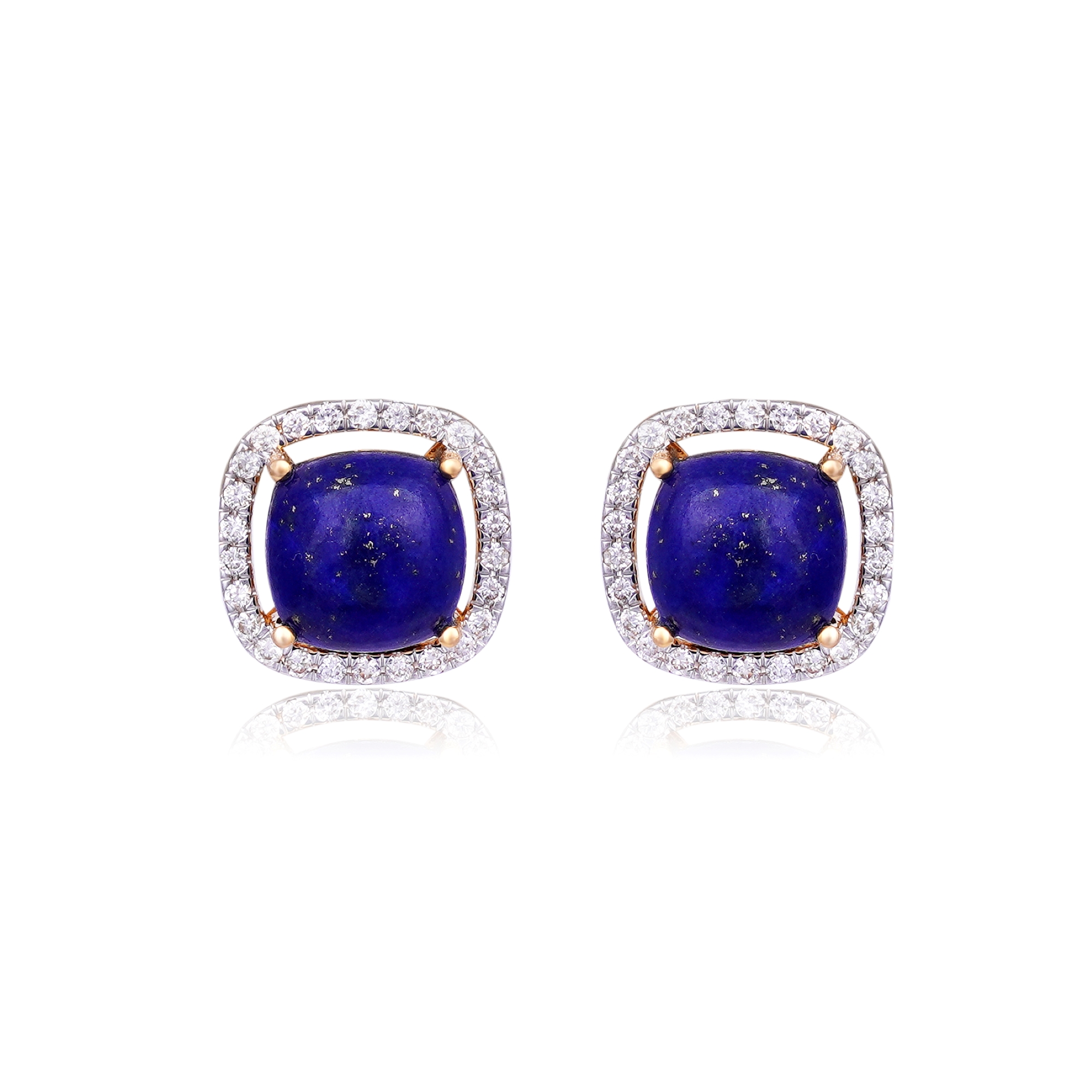Cercei TIMELESS din aur galben de 18k cu lapis lazuli si diamante