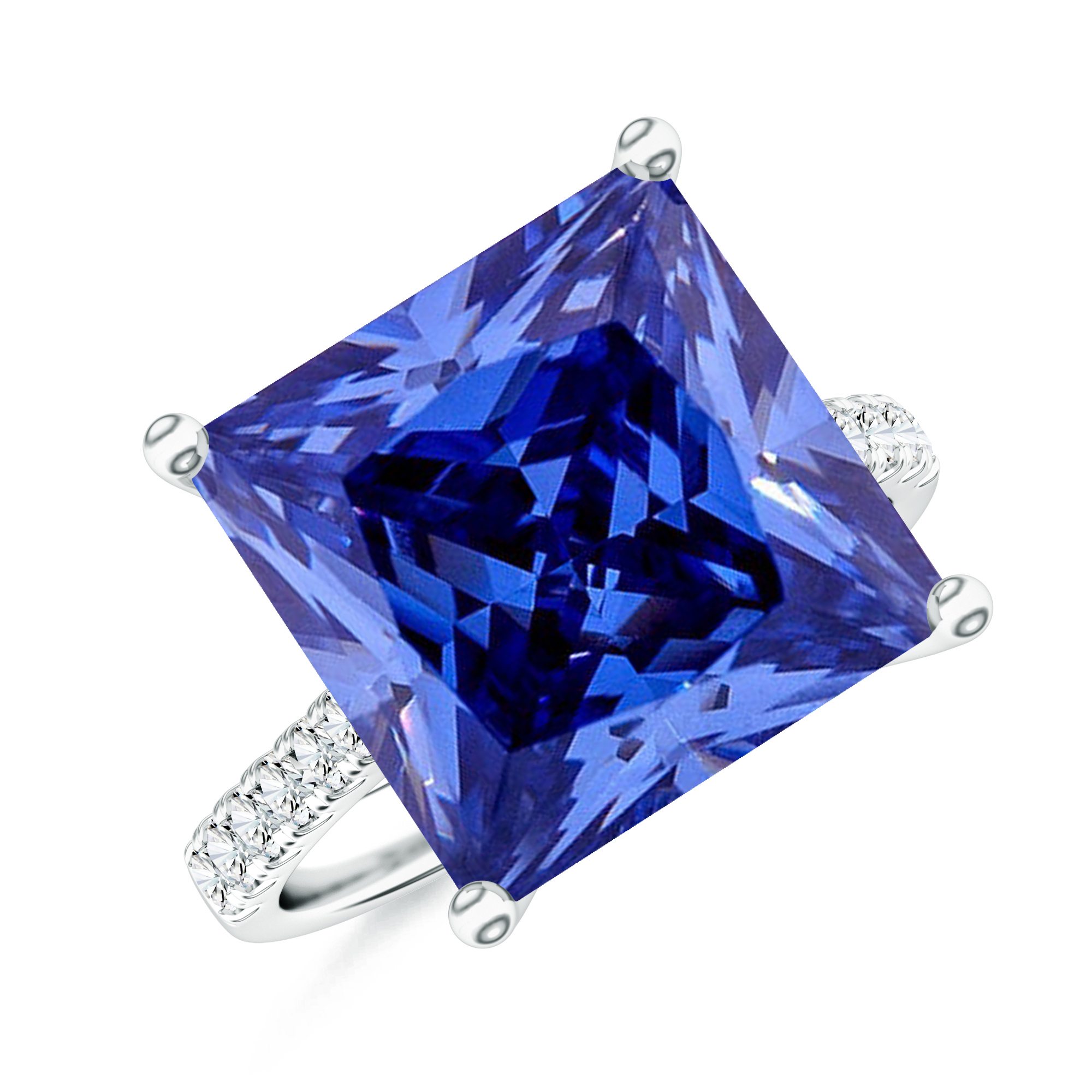 Inel TIMELESS din aur alb de 18k cu tanzanit si diamante
