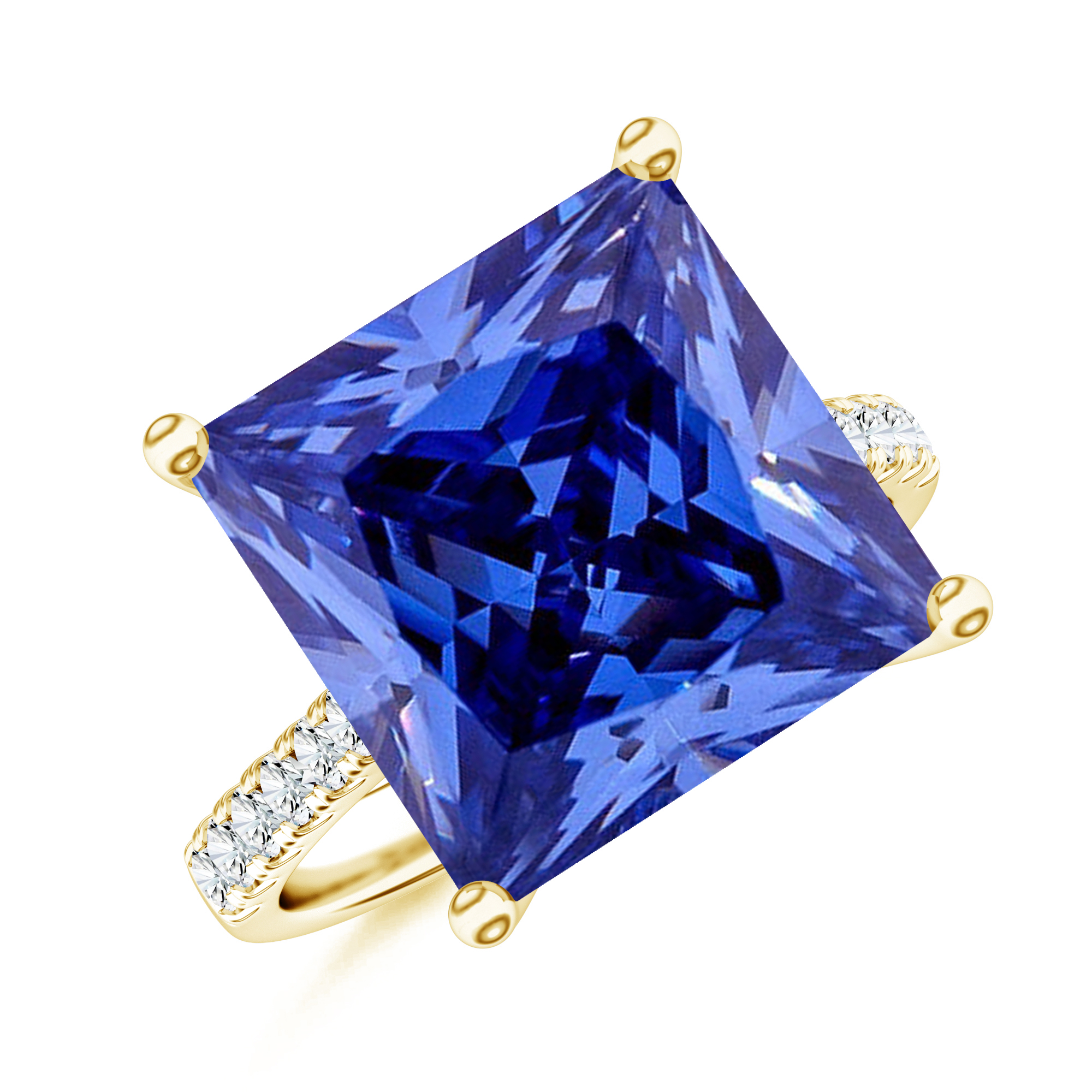 Inel TIMELESS din aur galben de 18k cu tanzanit si diamante