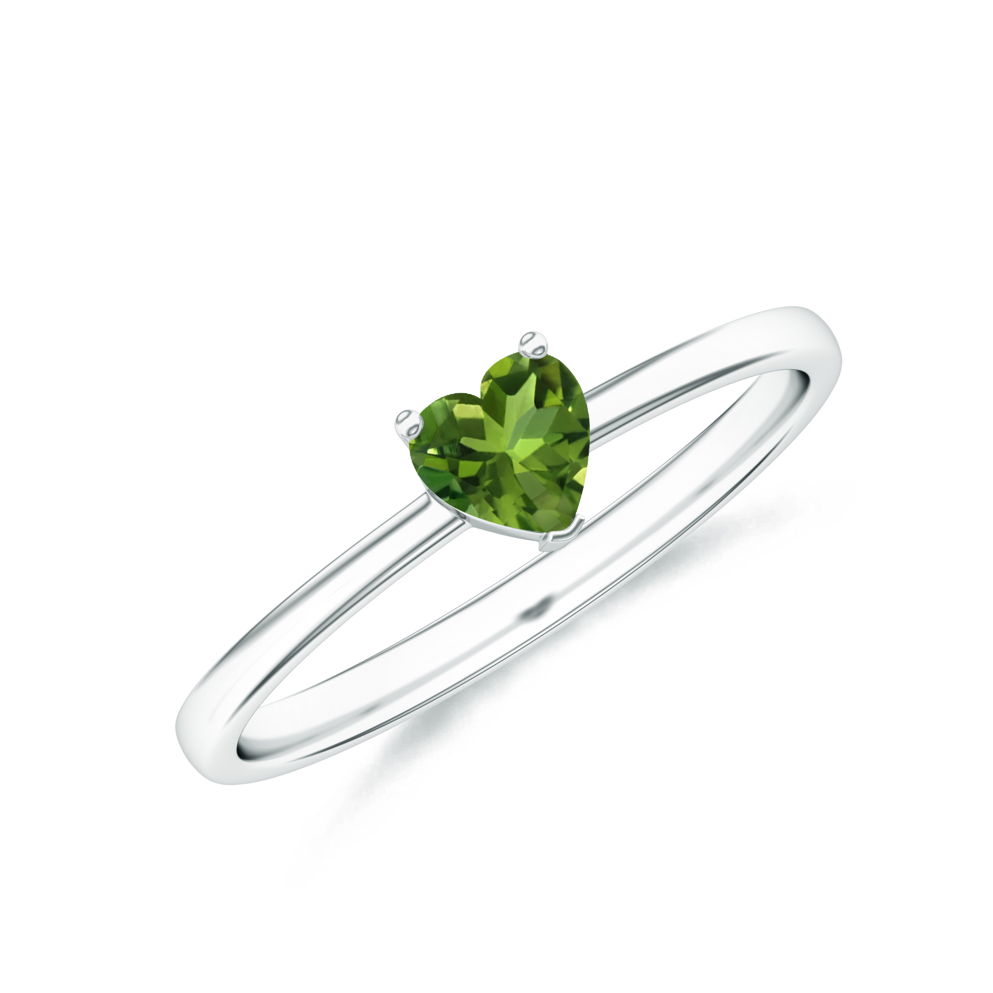 Inel ADORA din aur alb de 18k cu peridot
