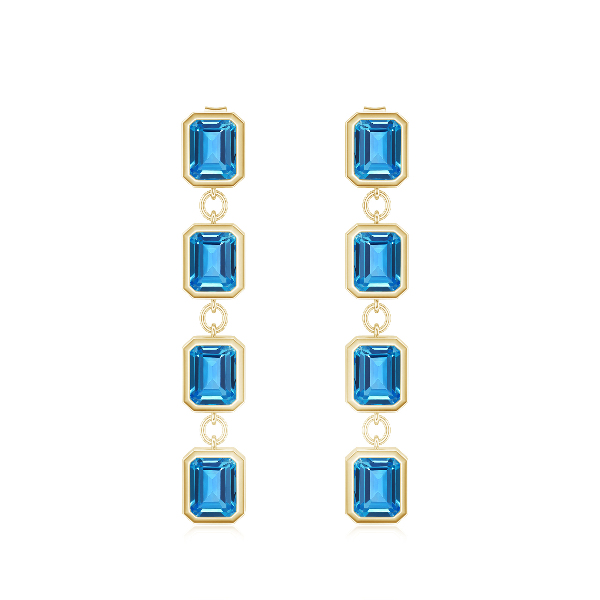 Cercei GEMMA din aur galben de 18k cu topaz swiss