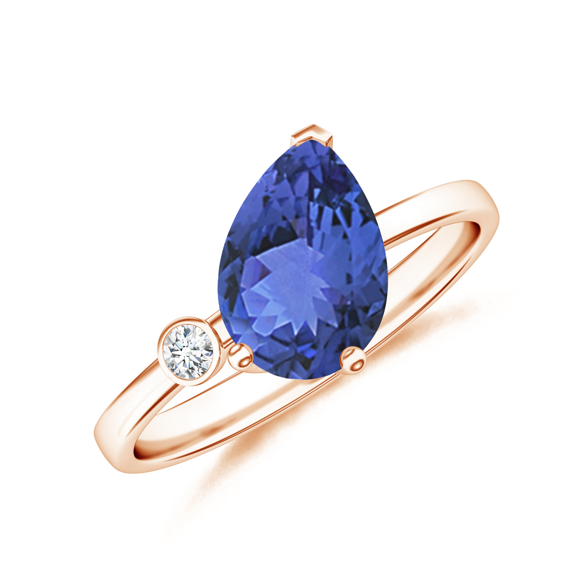 Inel TIMELESS din aur roz de 18k cu tanzanit si diamant