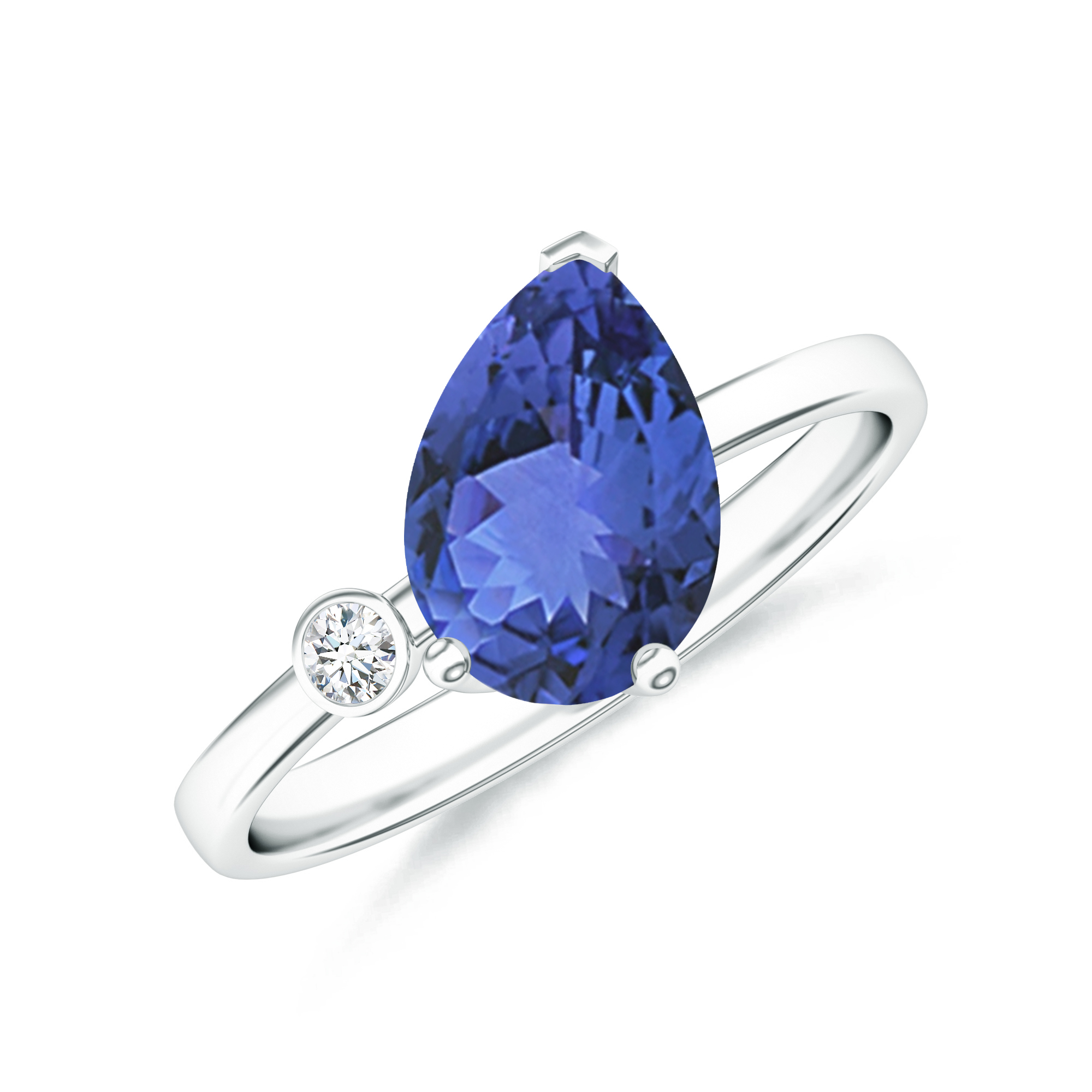 Inel TIMELESS din aur alb de 18k cu tanzanit si diamant