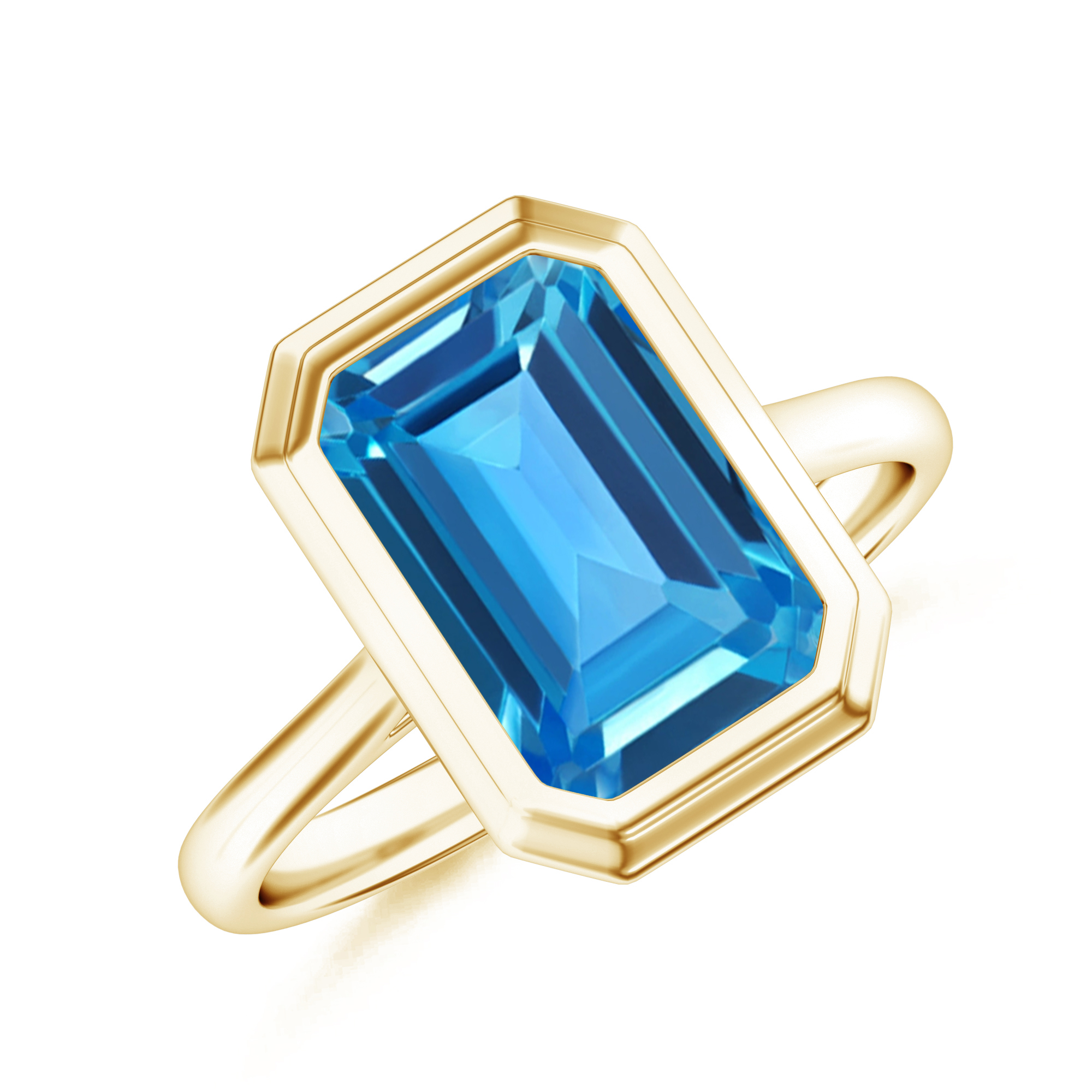 Inel UNA din aur galben de 18k cu topaz swiss