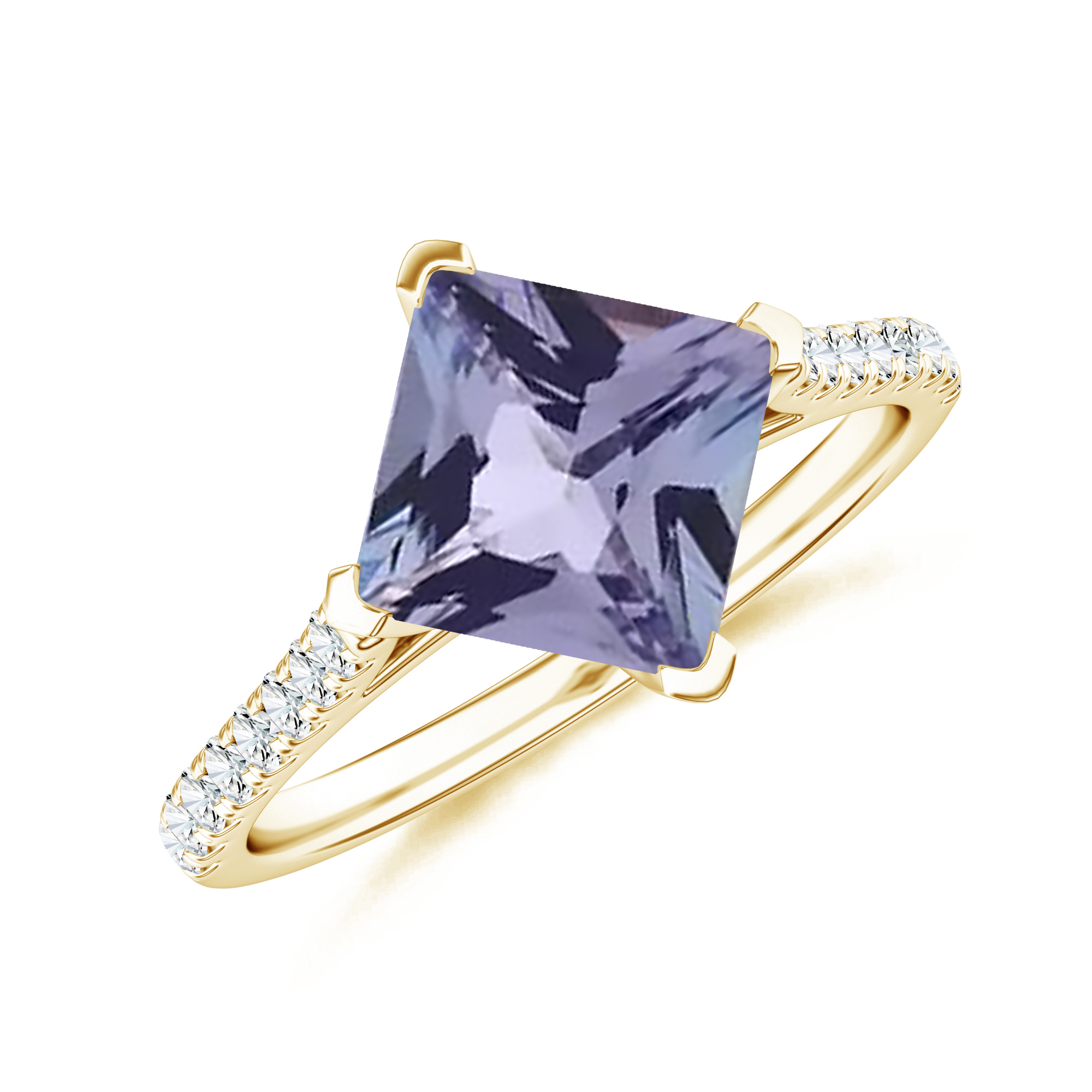 Inel TIMELESS din aur galben de 18k cu tanzanit si diamante