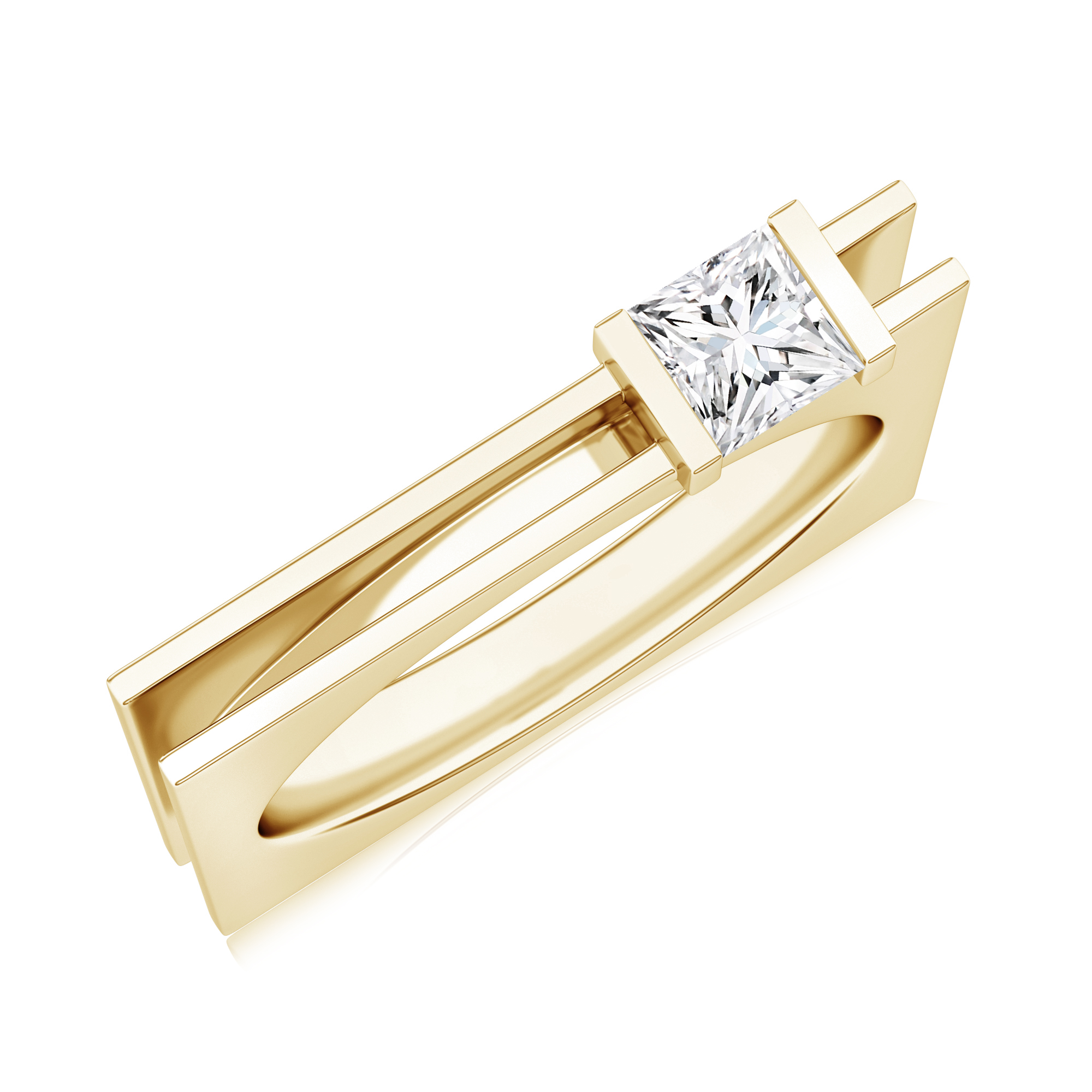Inel solitaire DIAMONDS din aur galben de 18k cu diamant de 0.3 ct. (GIA)