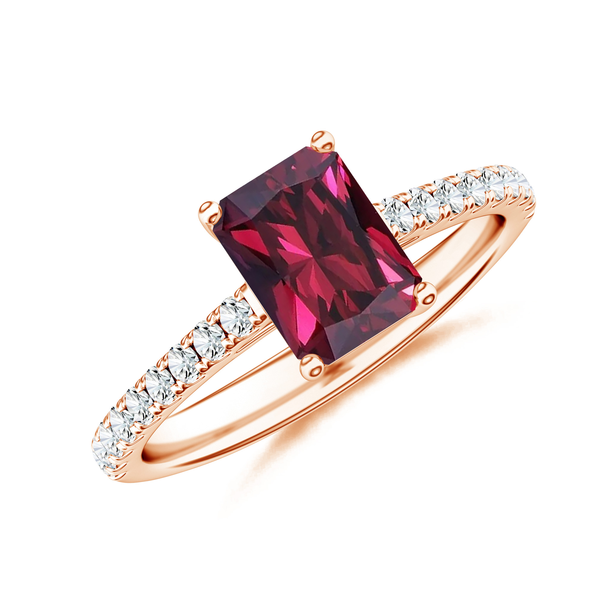 Inel din aur roz de 18k cu turmalina 2.35 ct. si diamante