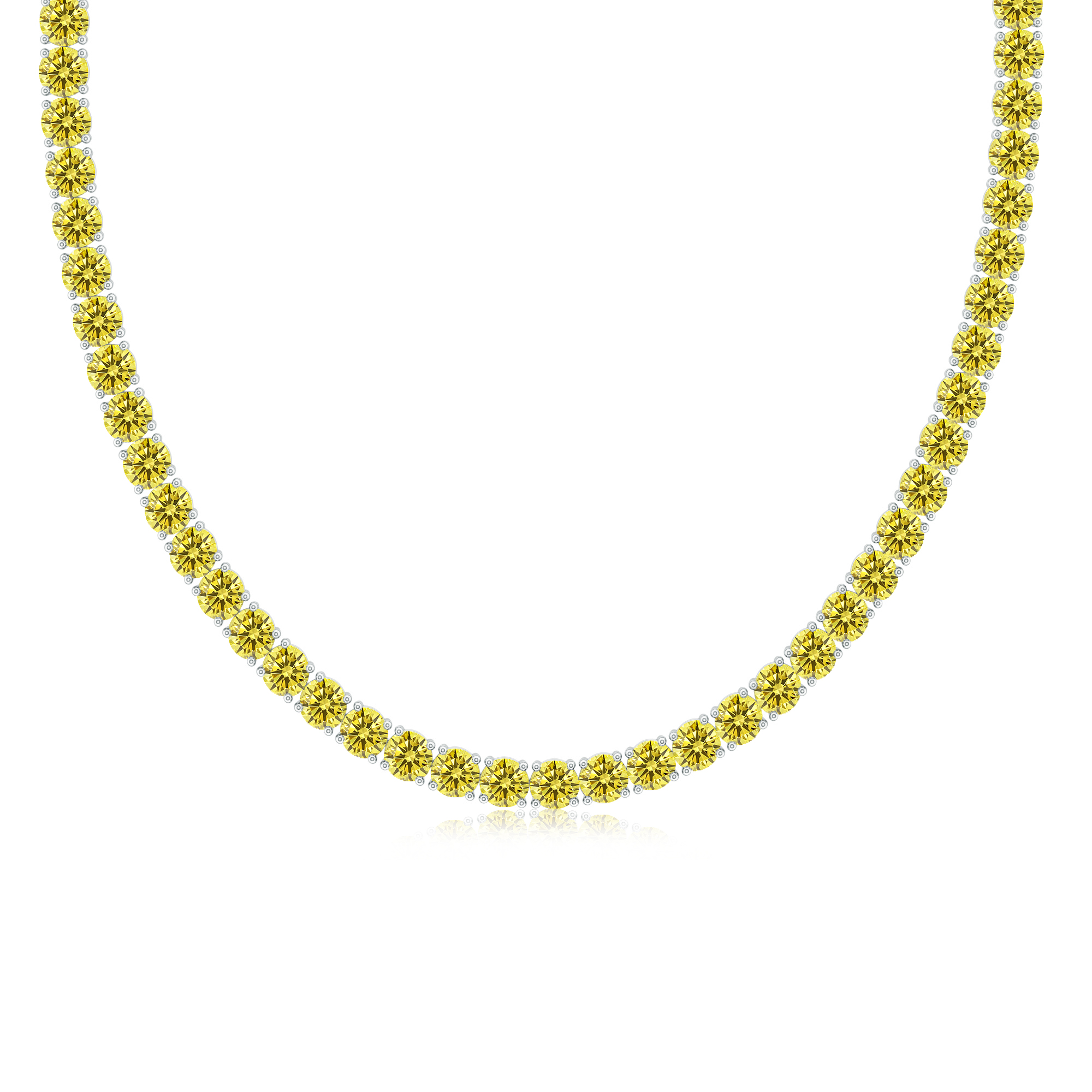 Colier tennis DIAMONDS din aur galben de 18k cu diamante galben intens (14.68 ct.)