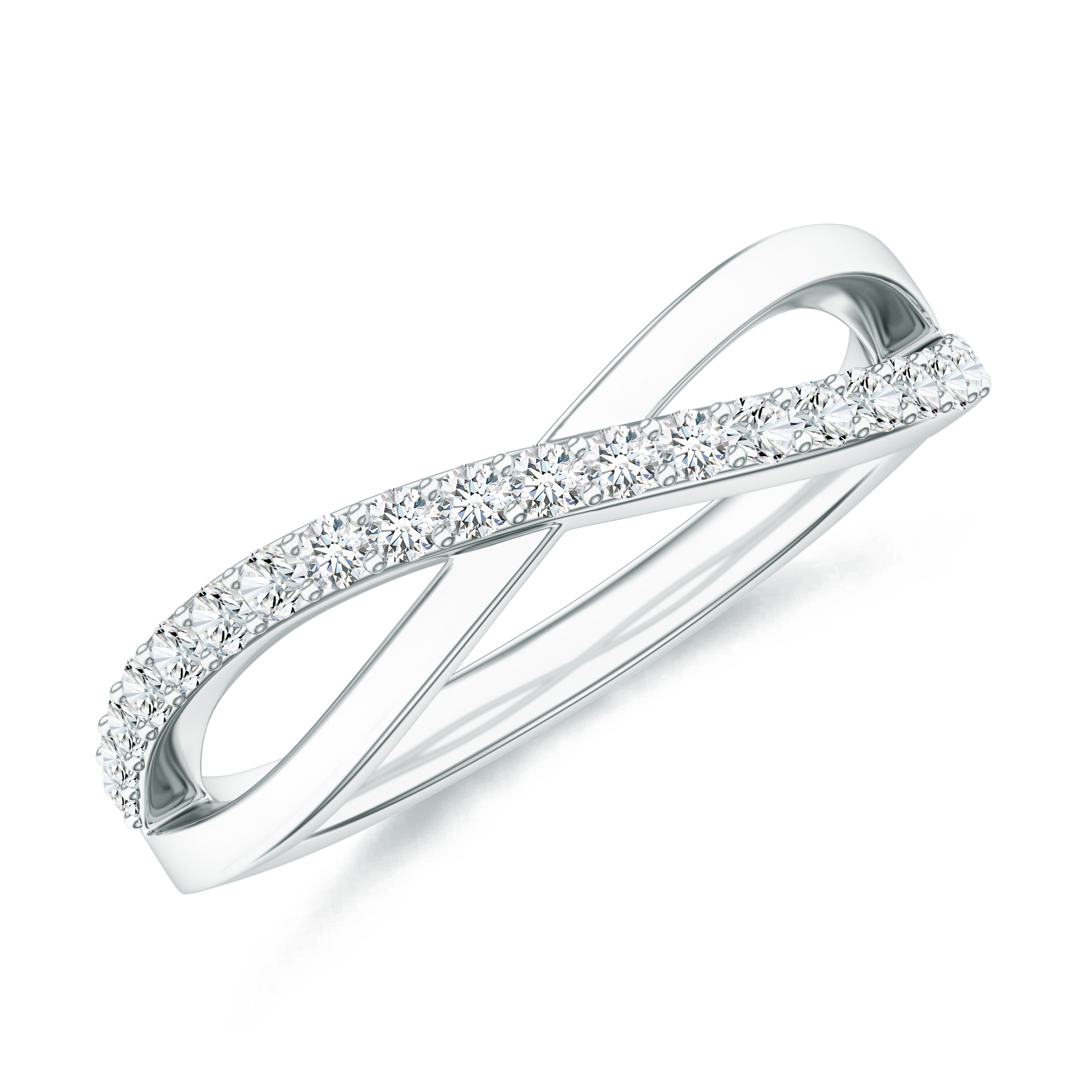Inel DIAMONDS din aur alb de 14k cu diamante