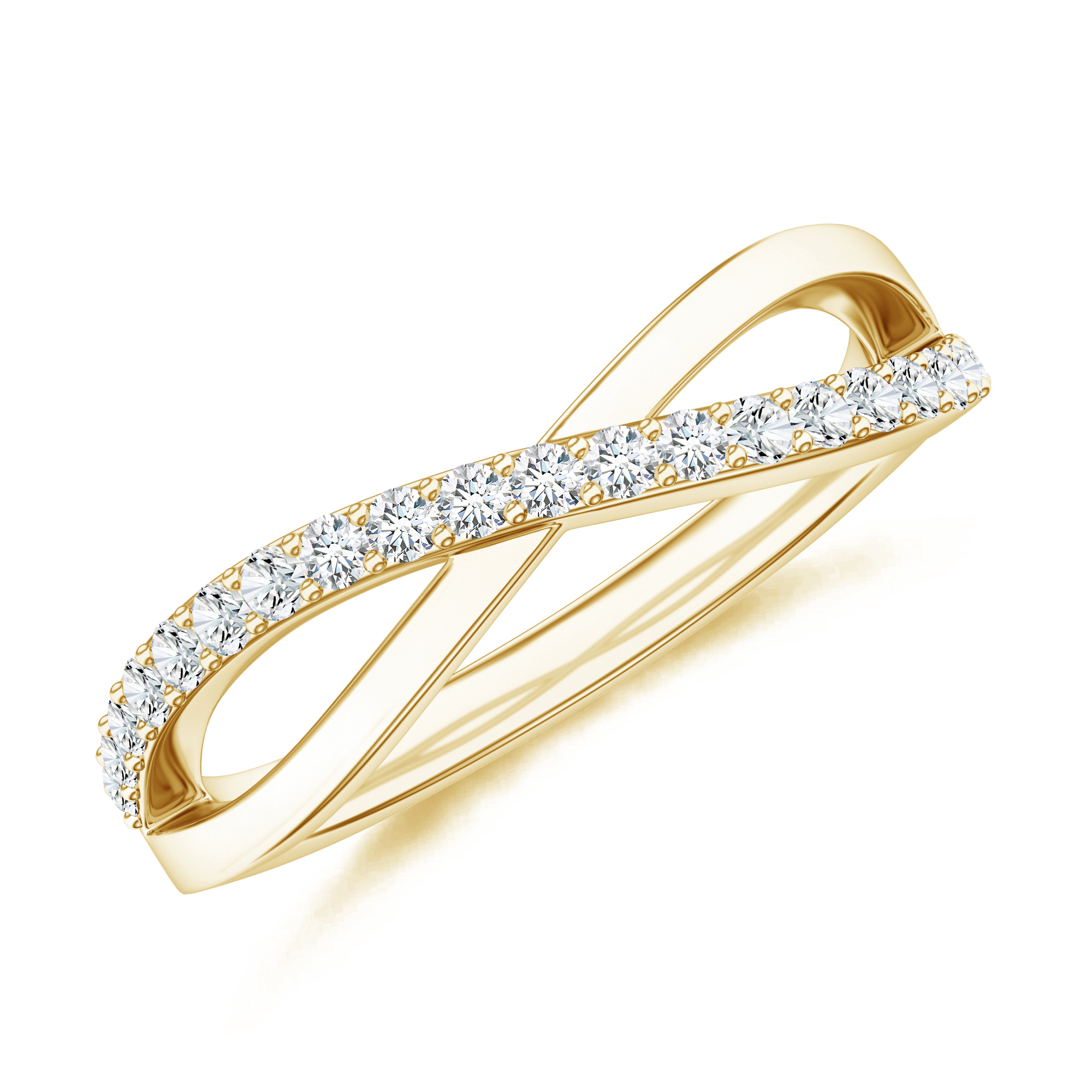 Inel DIAMONDS din aur galben de 14k cu diamante