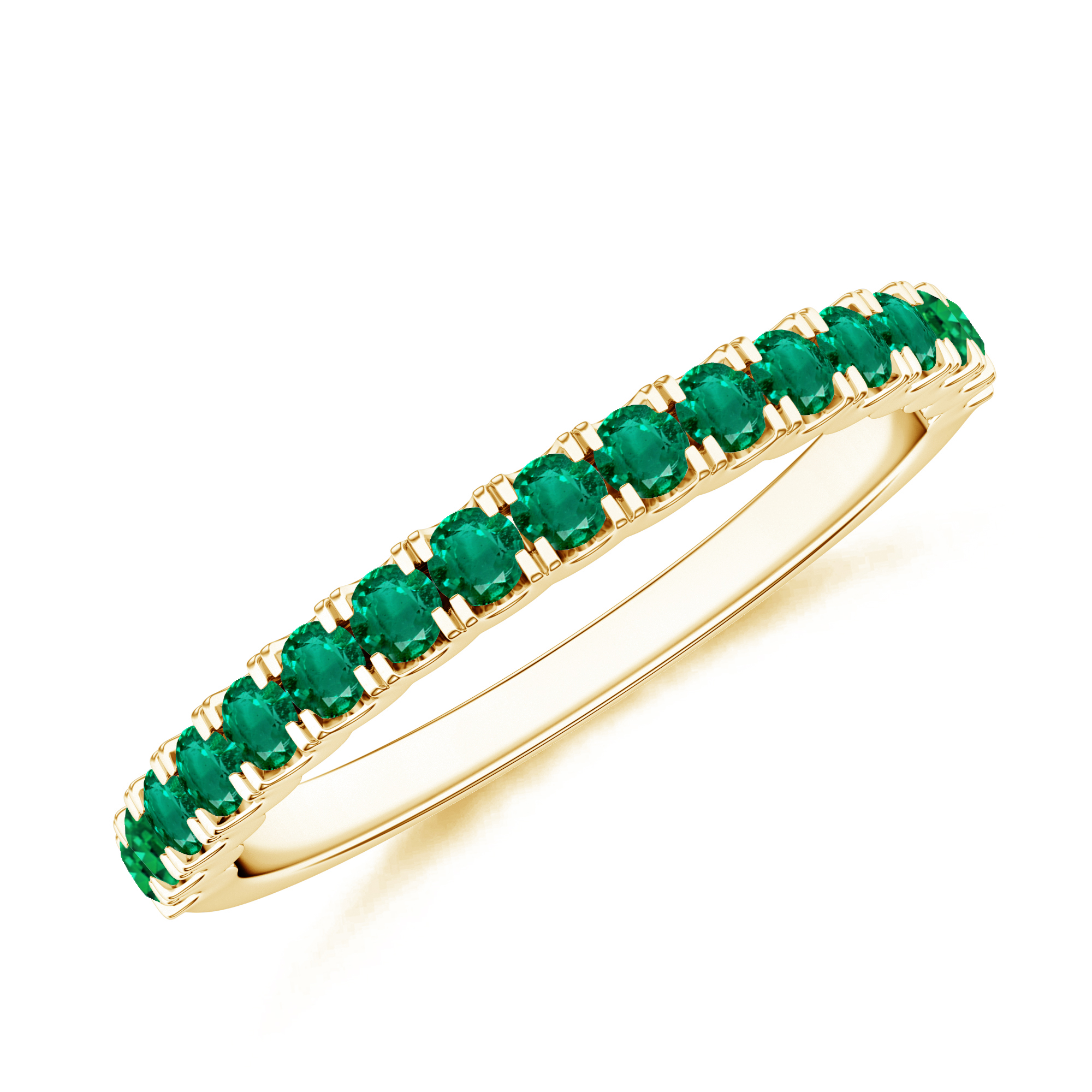 Inel aur galben 18k, smaralde