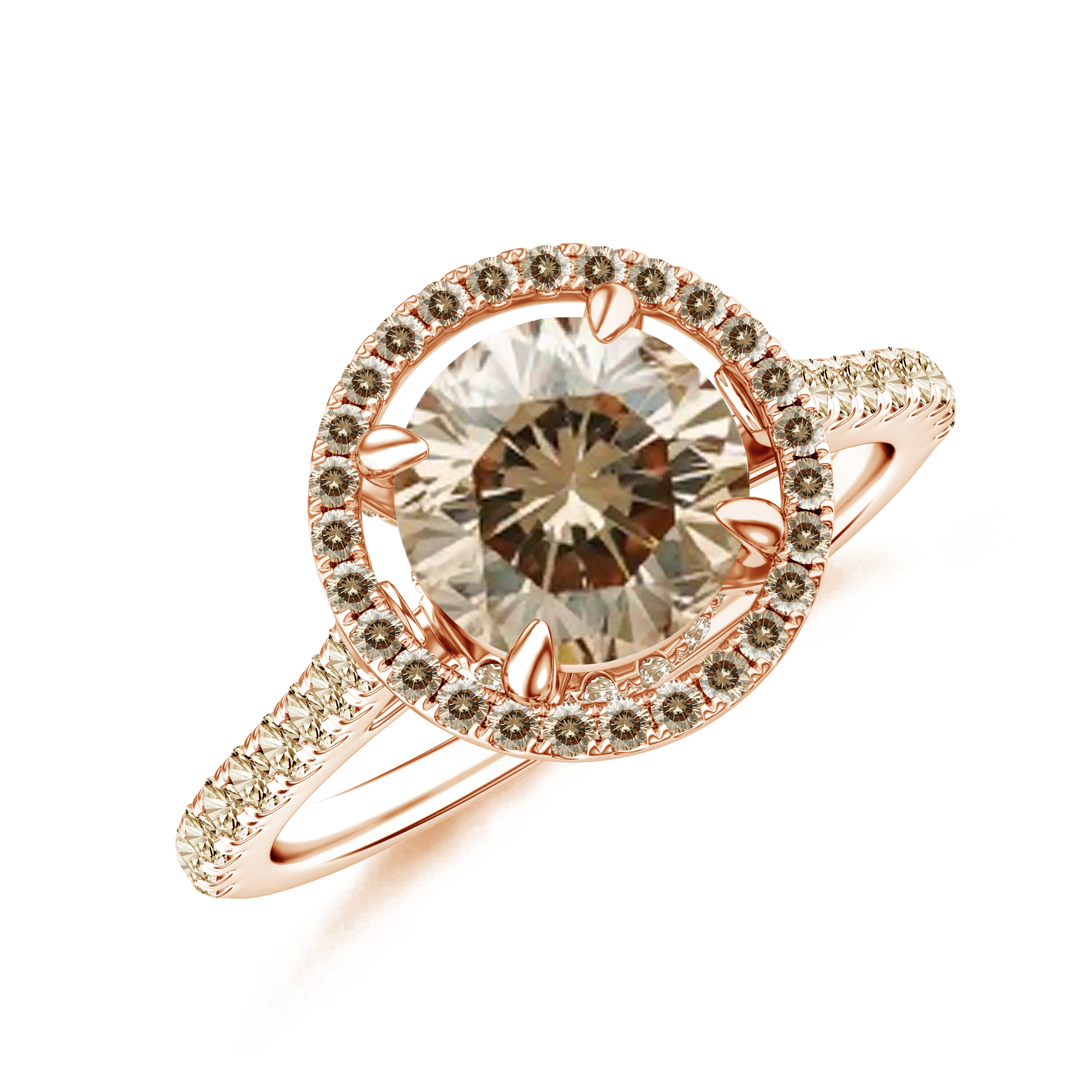 Inel din aur roz 18k cu diamante (1.81 ct.)
